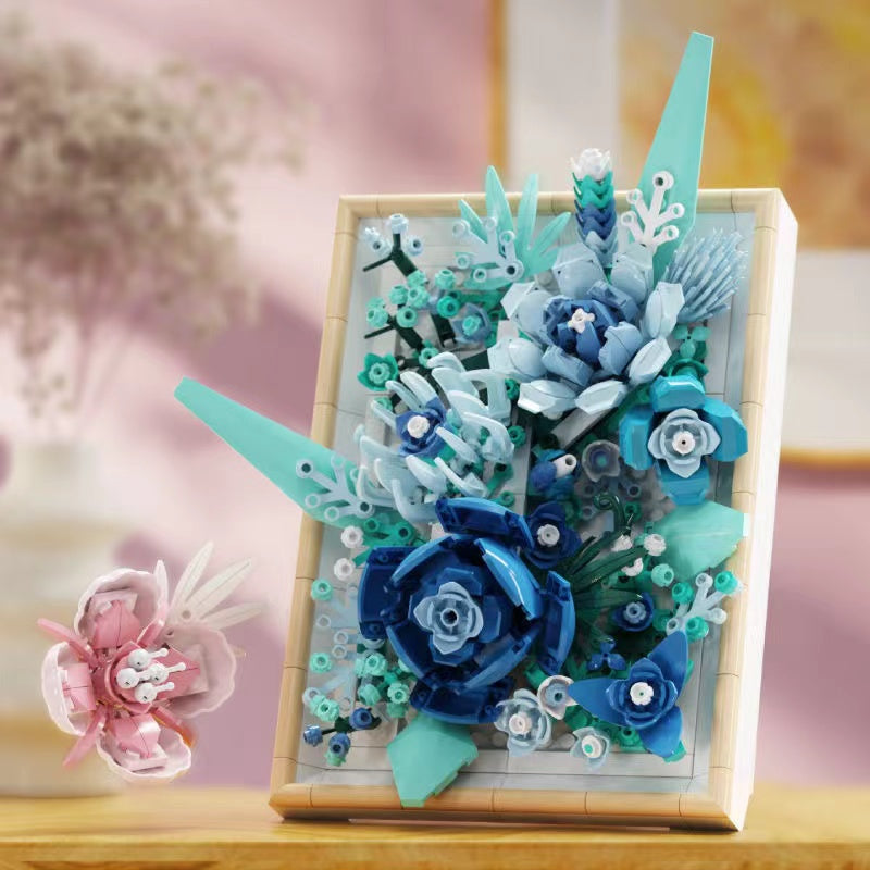 Elegant MJI Floral Picture Frame - Perfect for Home Decor, Wall Art, and Gift Giving | High-Quality Photo Display for Living Room, Bedroom, or Office