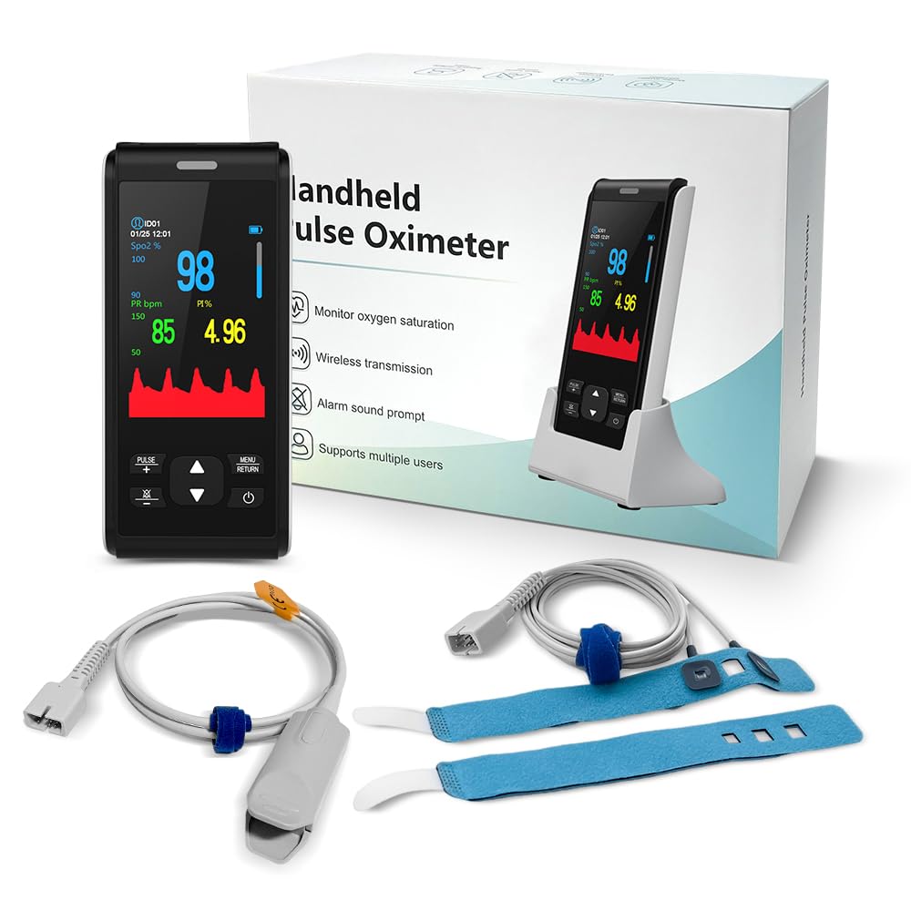 **Fingertip Pulse Oximeter for Infants & Adults - Continuous SpO2 & Heart Rate Monitor - Handheld Blood Oxygen Saturation Tracker for Overnight Baby Monitoring, Kids & Home Use**    *(Use Cases: Ideal for newborns, toddlers, and adults to track oxygen levels during sleep, travel, or medical recovery.)*