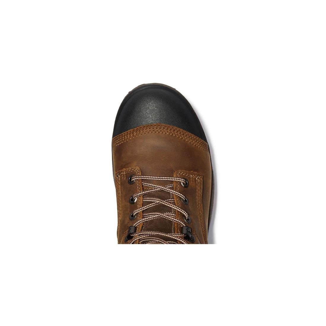 Helix HD 6 Inch Composite Toe Waterproof Work Boots for Men - Brown Safety Shoes for Construction, Hiking & Outdoor Work - ASTM F2413 Certified