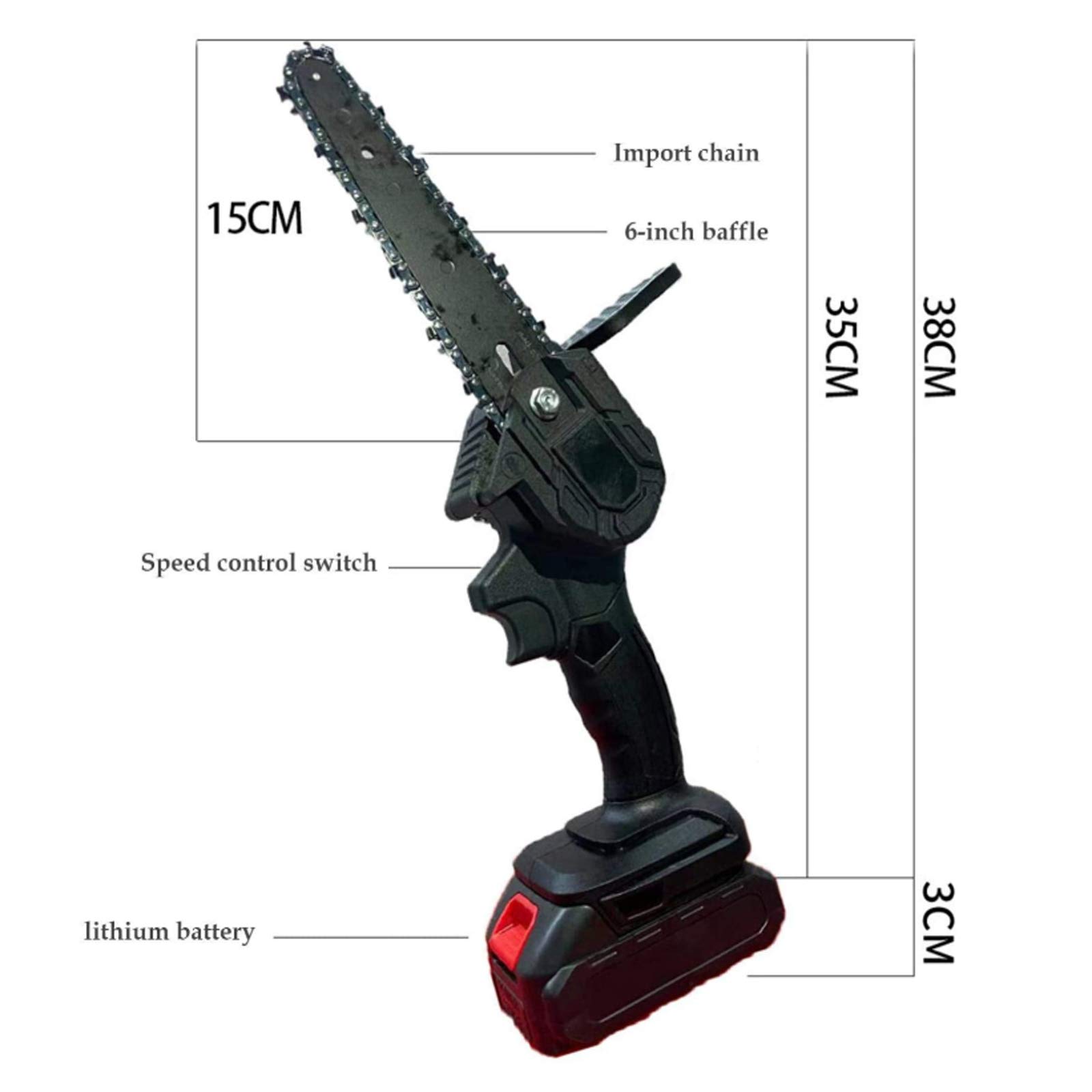 6 Inch Cordless Rechargeable Electric Chain Saw - Handheld Mini Chainsaw with 2X24V Batteries - Perfect for Tree Branch Trimming, Wood Cutting & Garden Pruning - Ideal for DIY Projects, Yard Maintenance & Forestry Work