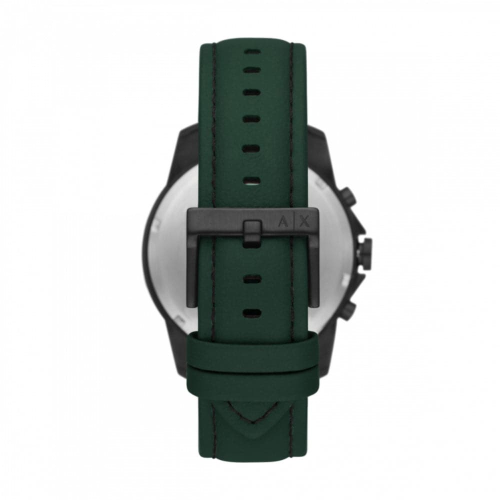 ARMANI EXCHANGE AX1725 Green Leather Strap Men's Watch - Stylish Casual & Business Timepiece for Everyday Wear