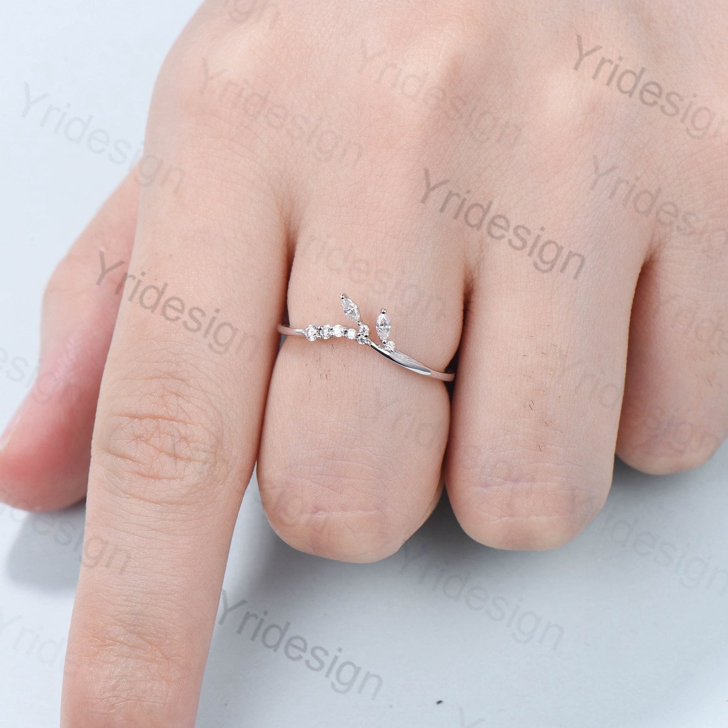 14K White Gold Moissanite Wedding Band - Vintage Style Stacking Ring for Women, Art Deco Anniversary Matching Band, Antique Promise Ring - Perfect for Bridal Jewelry, Engagement Gifts & Special Occasions
