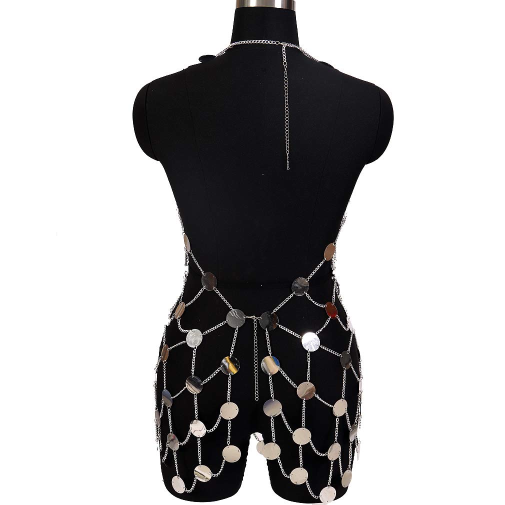 Sexy Body Chain Bra Set for Women - Glitter Sequins & Tassel Bikini Harness - Perfect for Beach Parties, Music Festivals, and Boudoir Photography