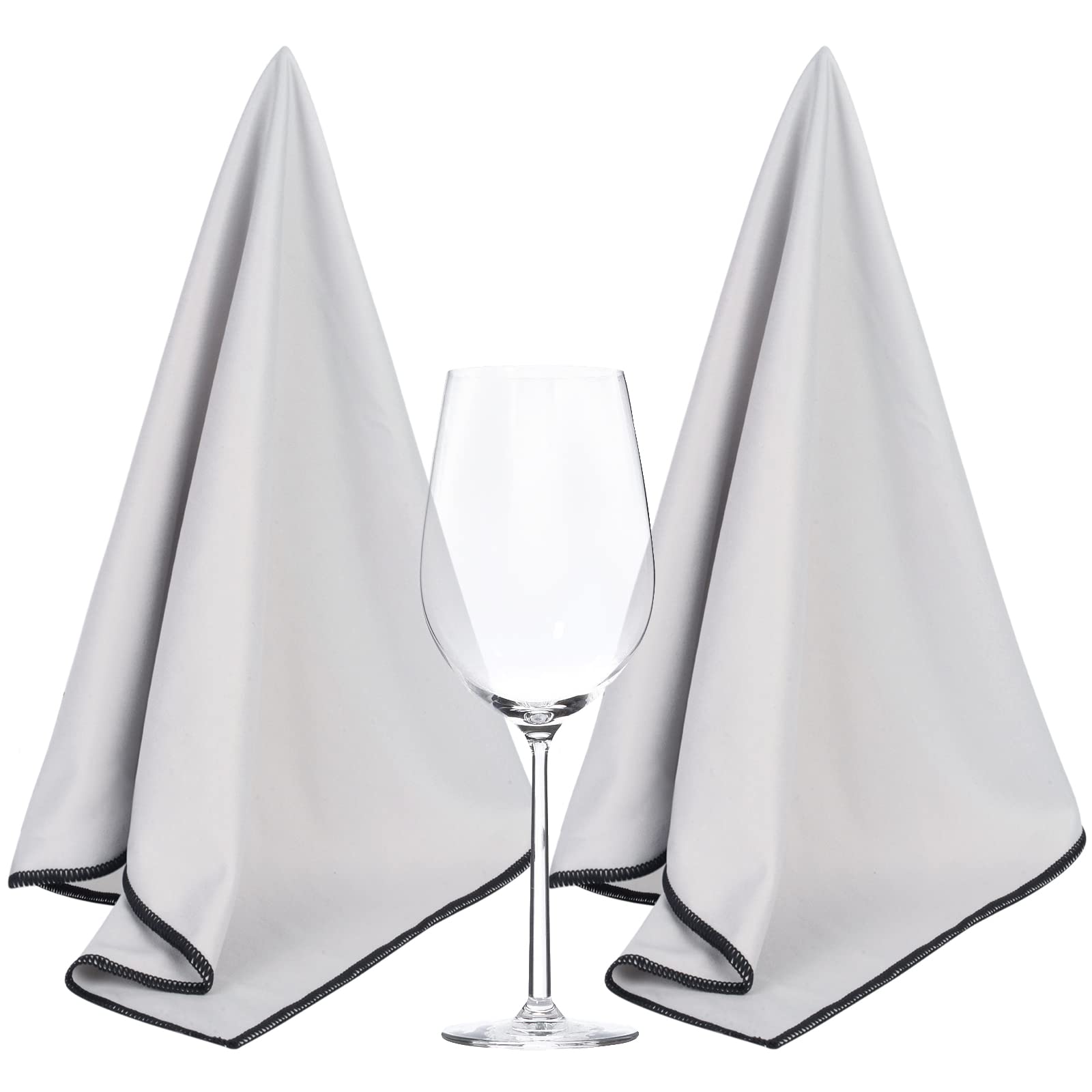 Premium Microfiber Glass Polishing Cloths - 20x25 Inch (2-Pack) for Wine Glasses & Dishes