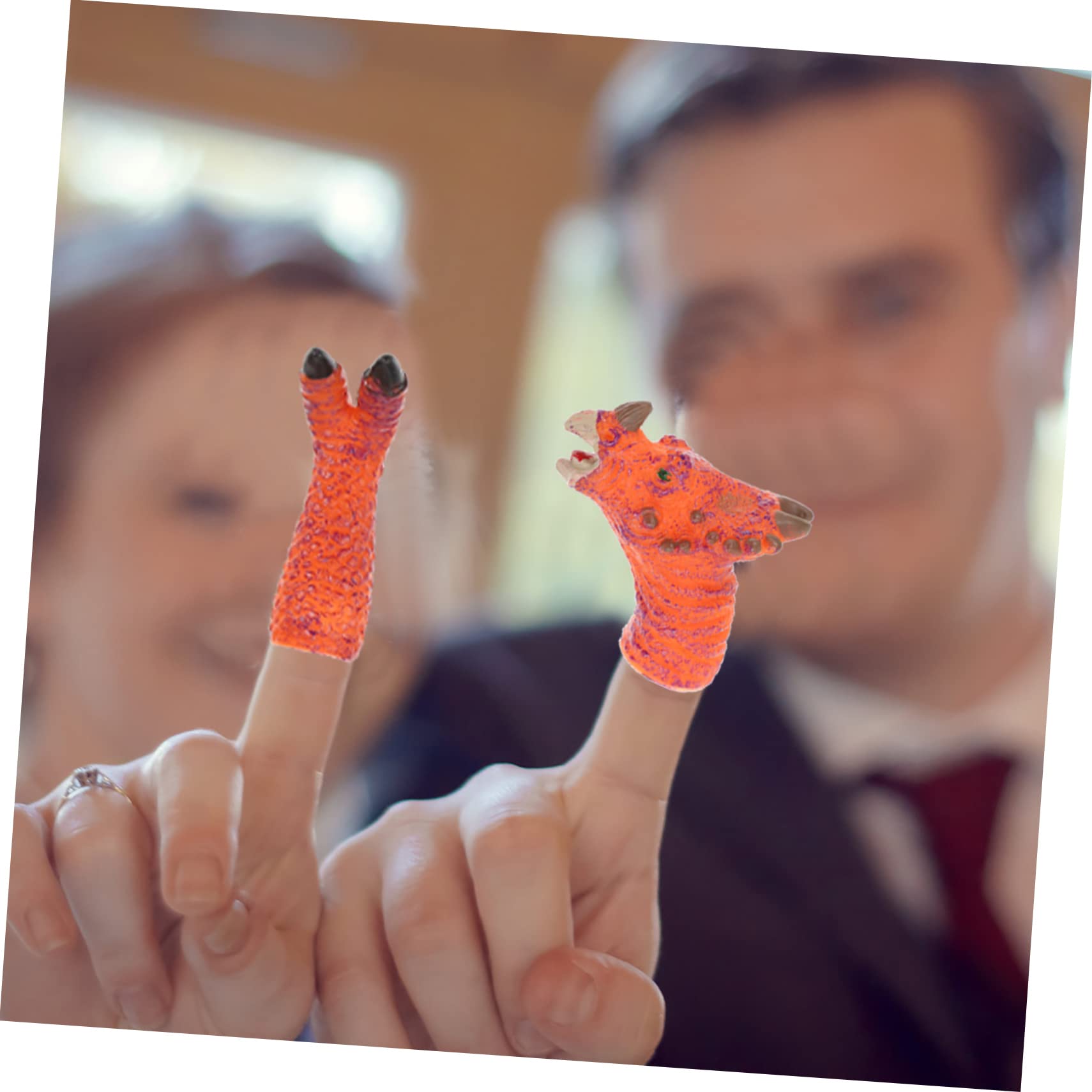 Vaguelly 1 Set Dinosaur Finger Puppet Toys for Kids - Soft Rubber Hand Puppets, Family Interactive Baby Toys for Toddlers | Perfect for Storytelling, Role Play & Early Childhood Development