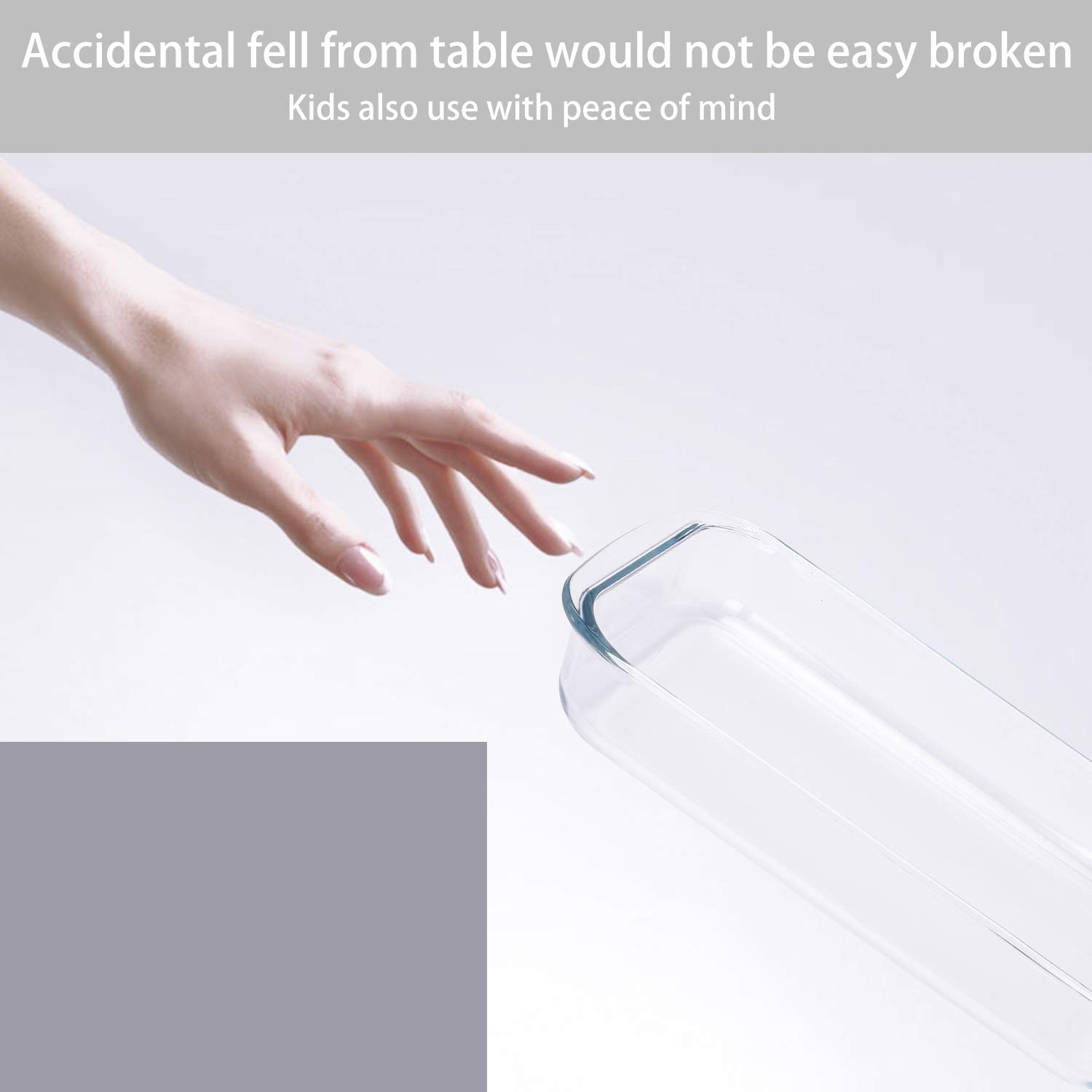 FOYO Basics 1.6 Quart Clear Oblong Tempered Glass Baking Dish - Oven Safe Casserole Pan for Lasagna, Brownies & Casseroles - Perfect for Baking, Serving & Food Storage
