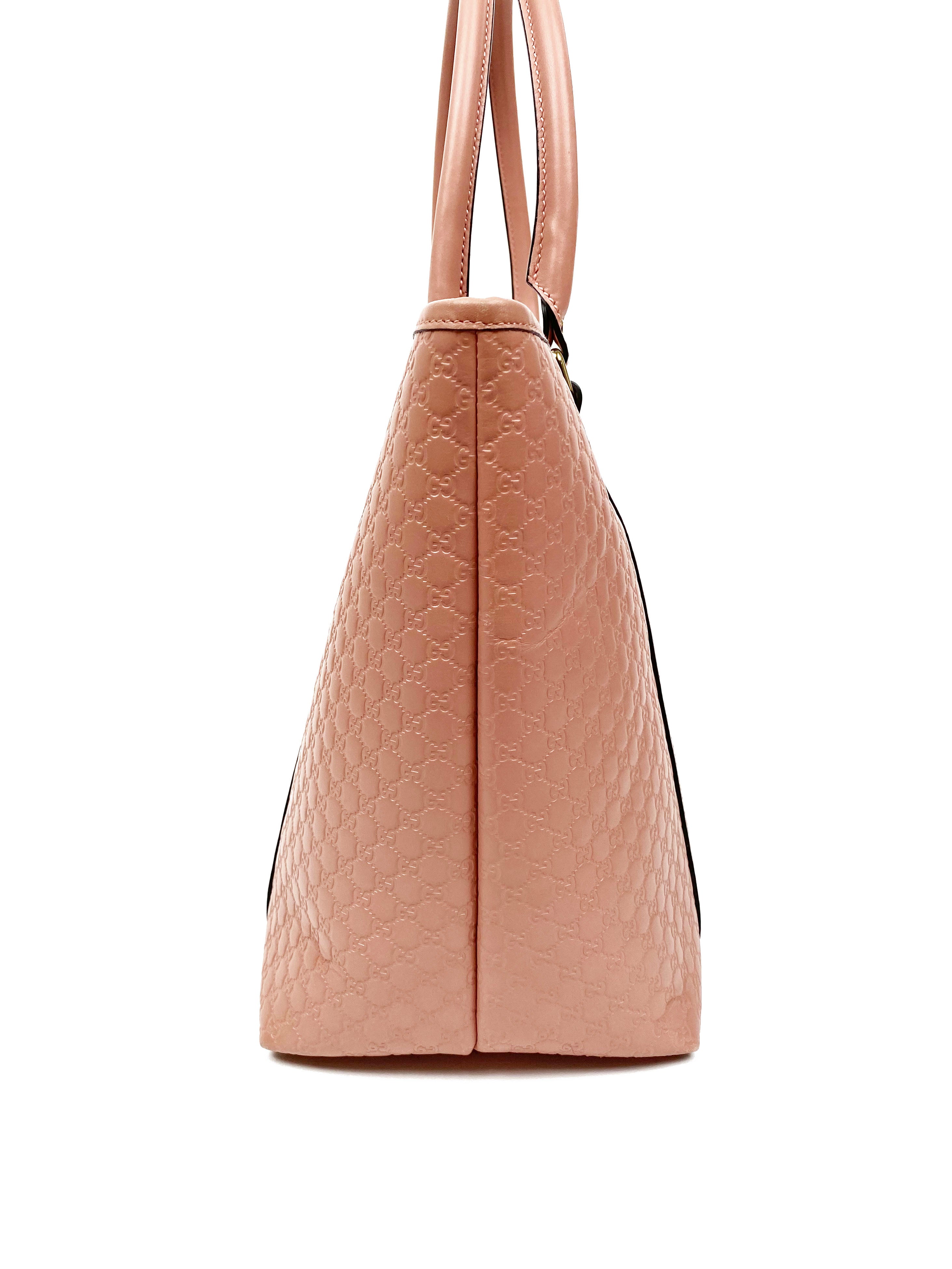 Gucci GG Guccissima Pink Leather Tote Bag for Women - Luxury Designer Handbag for Work, Travel & Everyday Use