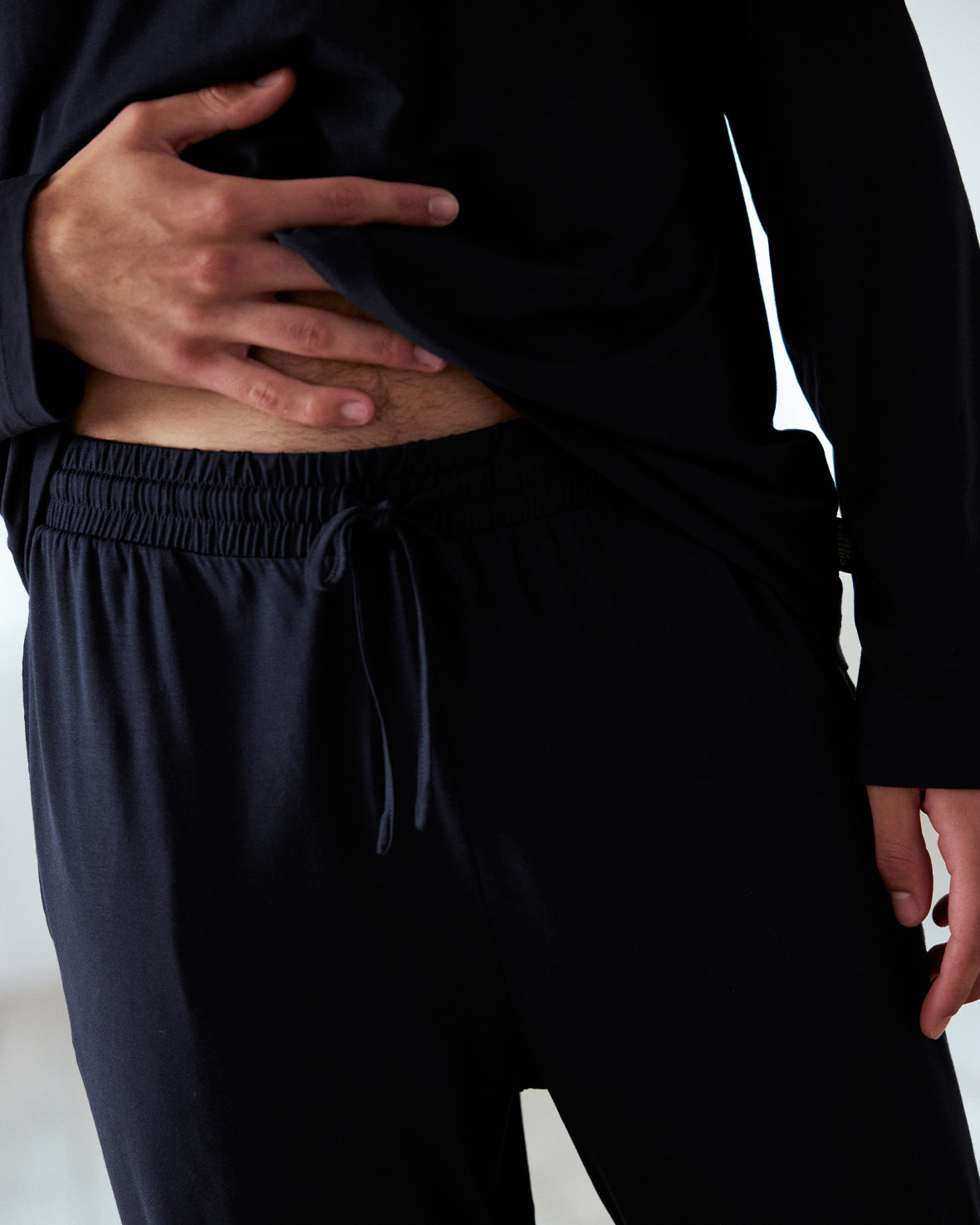 Premium TENCEL™ Modal Long Sleeve Crew Neck Pajama Set - Soft & Breathable Sleepwear for Women - Navy Blue - Perfect for Cozy Nights & Relaxing at Home