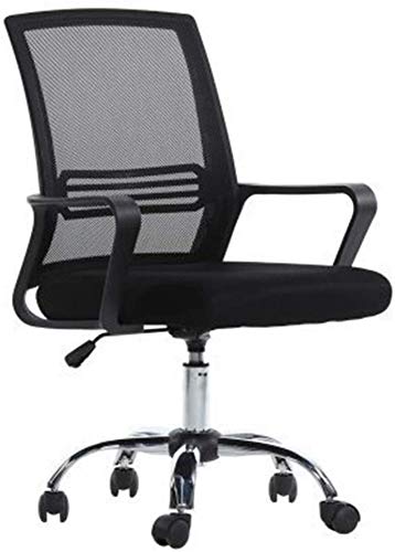 Ergonomic Black Office Chair with Adjustable Height & Swivel - Comfortable Reception Desk Chair for Home & Office Use - Perfect for Long Hours of Work or Study