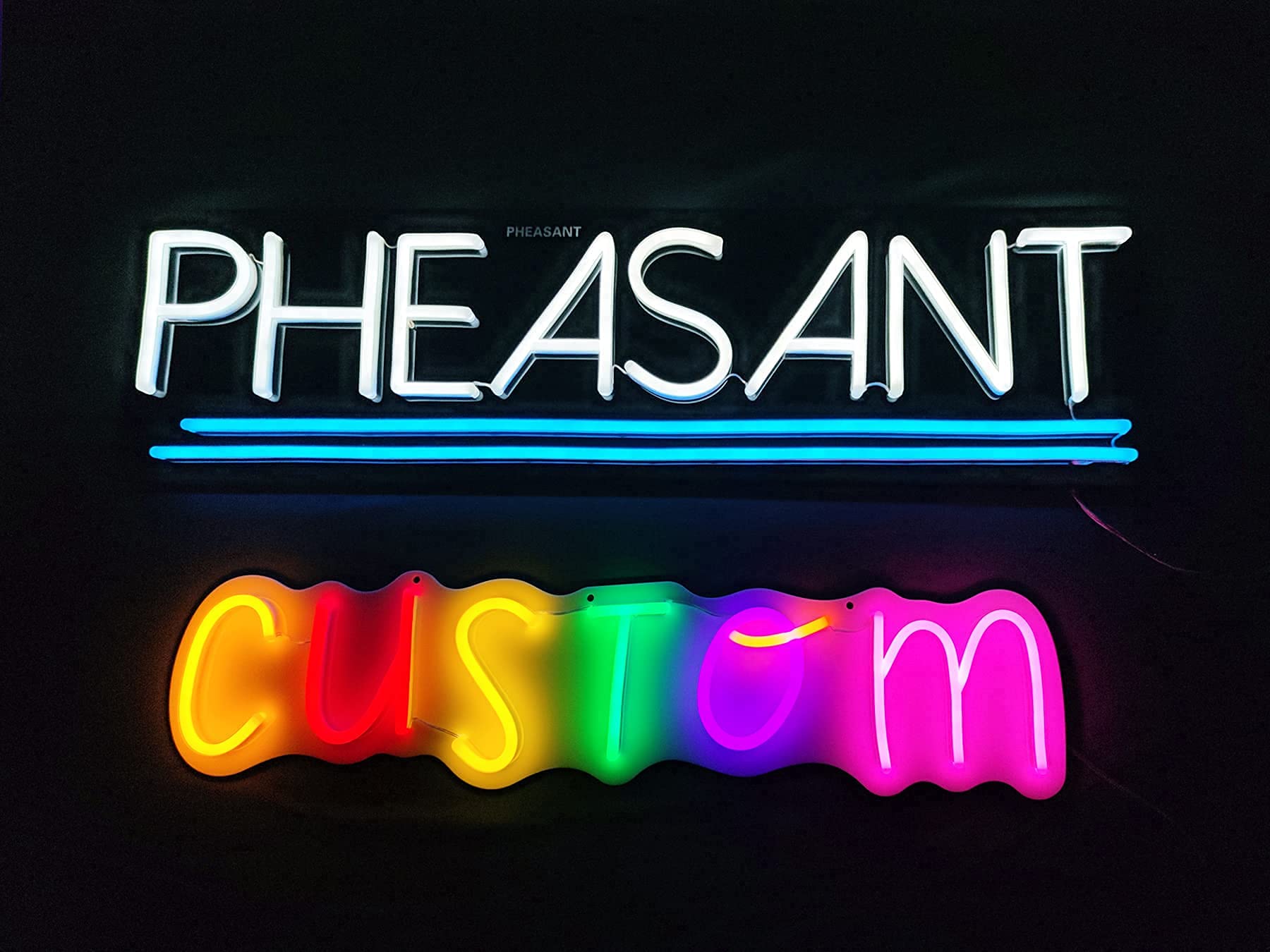 Custom LED Neon Signs - Personalized Handmade Neon Lights for Weddings, Names, Business Logos, Bars & Home Decor (45 Inches, 2 Lines Text) - Perfect for Wall Art, Party Decorations & Romantic Bedroom Lighting