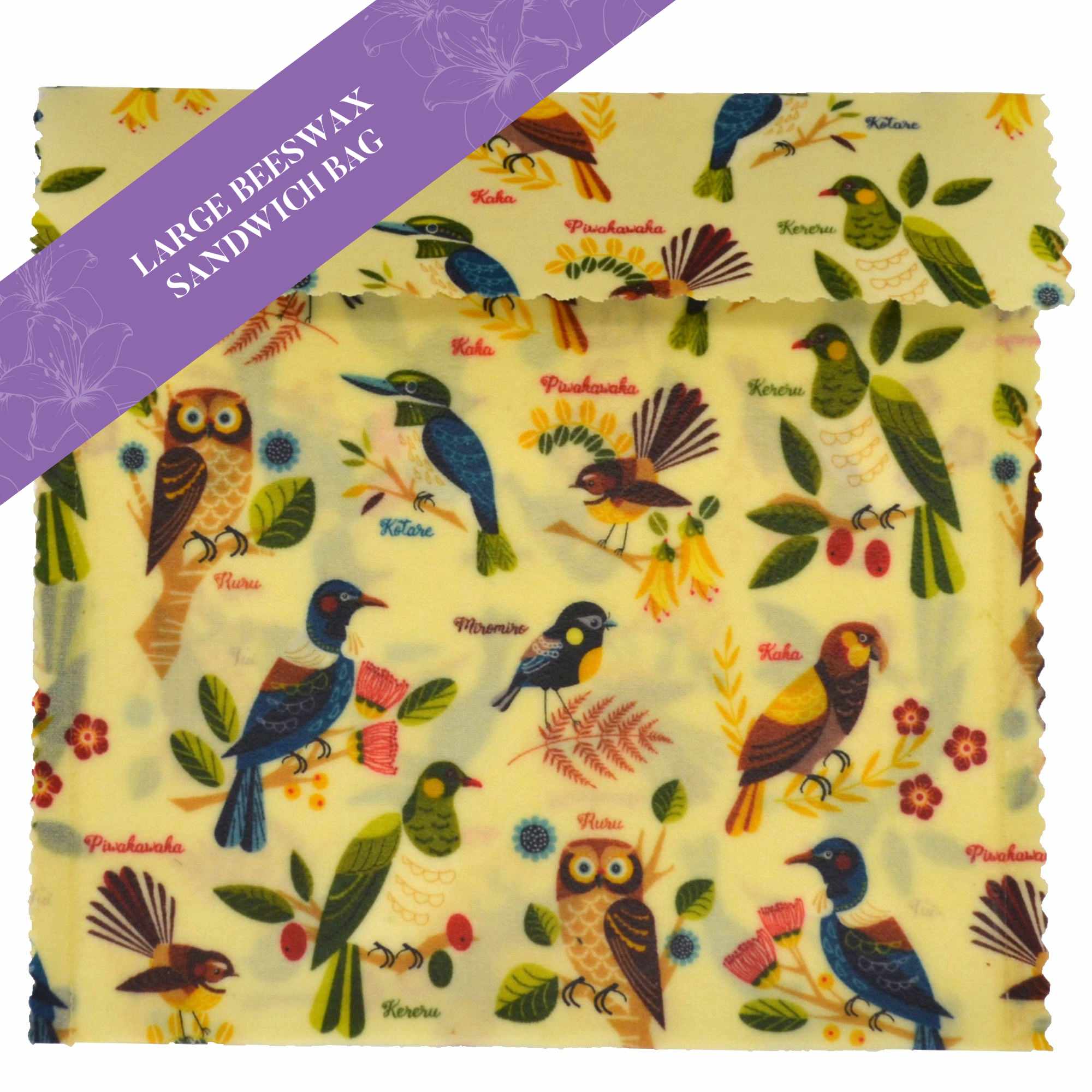 Morepork and Friends Large Sandwich Bags - Reusable & Leak-Proof Food Storage for Lunches, Picnics & Meal Prep