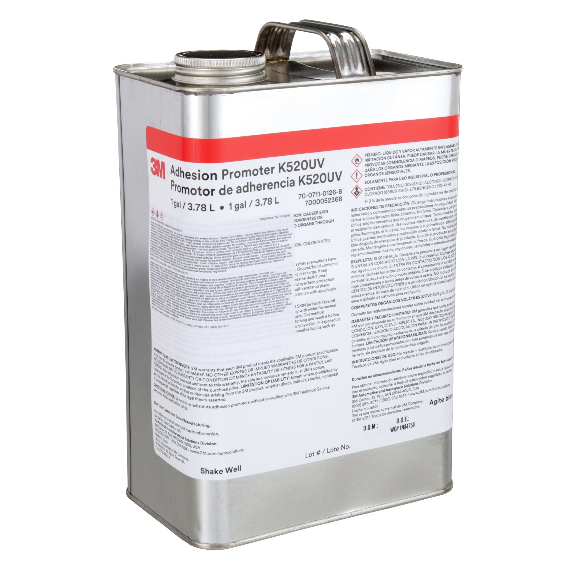 3M Adhesion Promoter K520UV - 1 Gallon Can for UV-Resistant Bonding | Perfect for Automotive, Marine & Industrial Applications