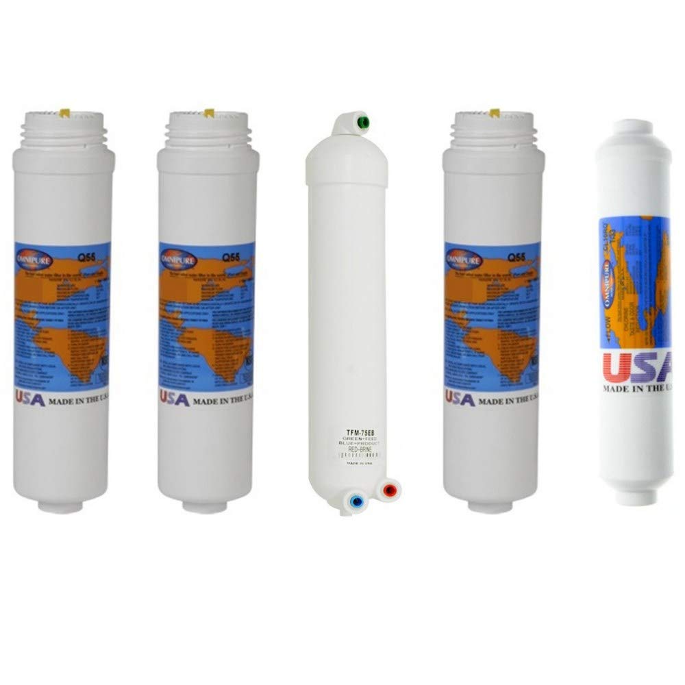 Vertex Water Filter Replacement Kit for EasyPur Reverse Osmosis System - 75 GPD RO Membrane Included | Home & Office Water Purification Solution
