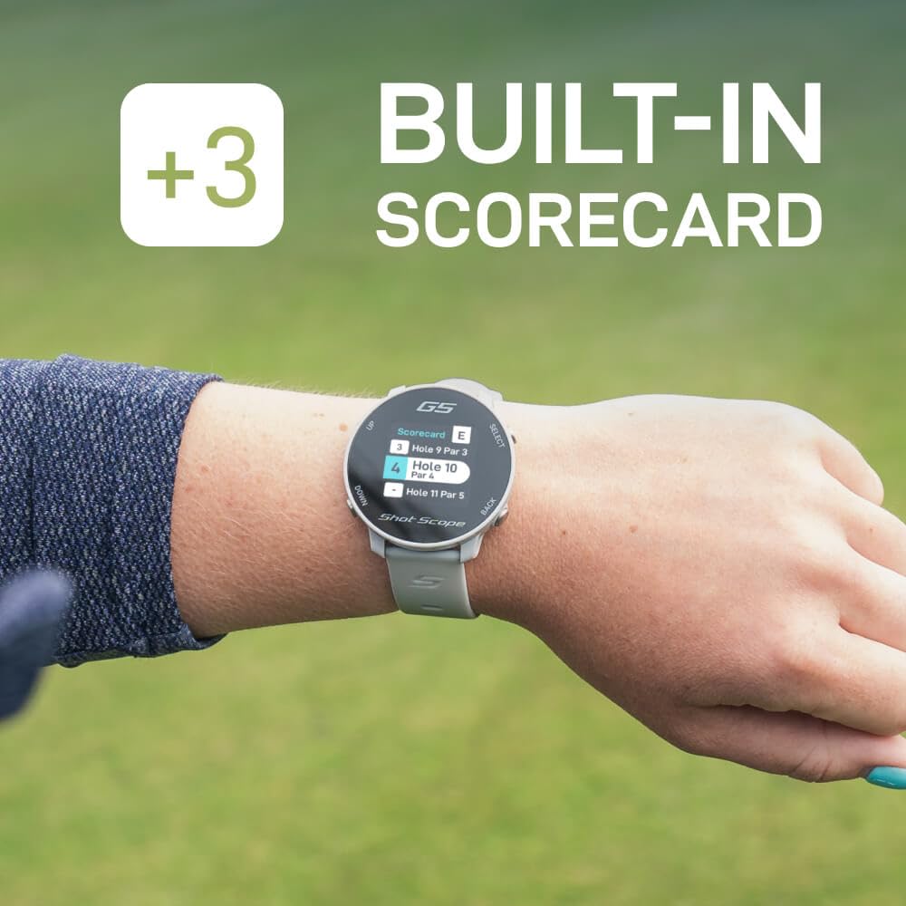Shot Scope G5 Golf GPS Watch - Grey | Accurate Golf Rangefinder & Performance Tracker | Perfect for Golfers & Outdoor Sports Enthusiasts