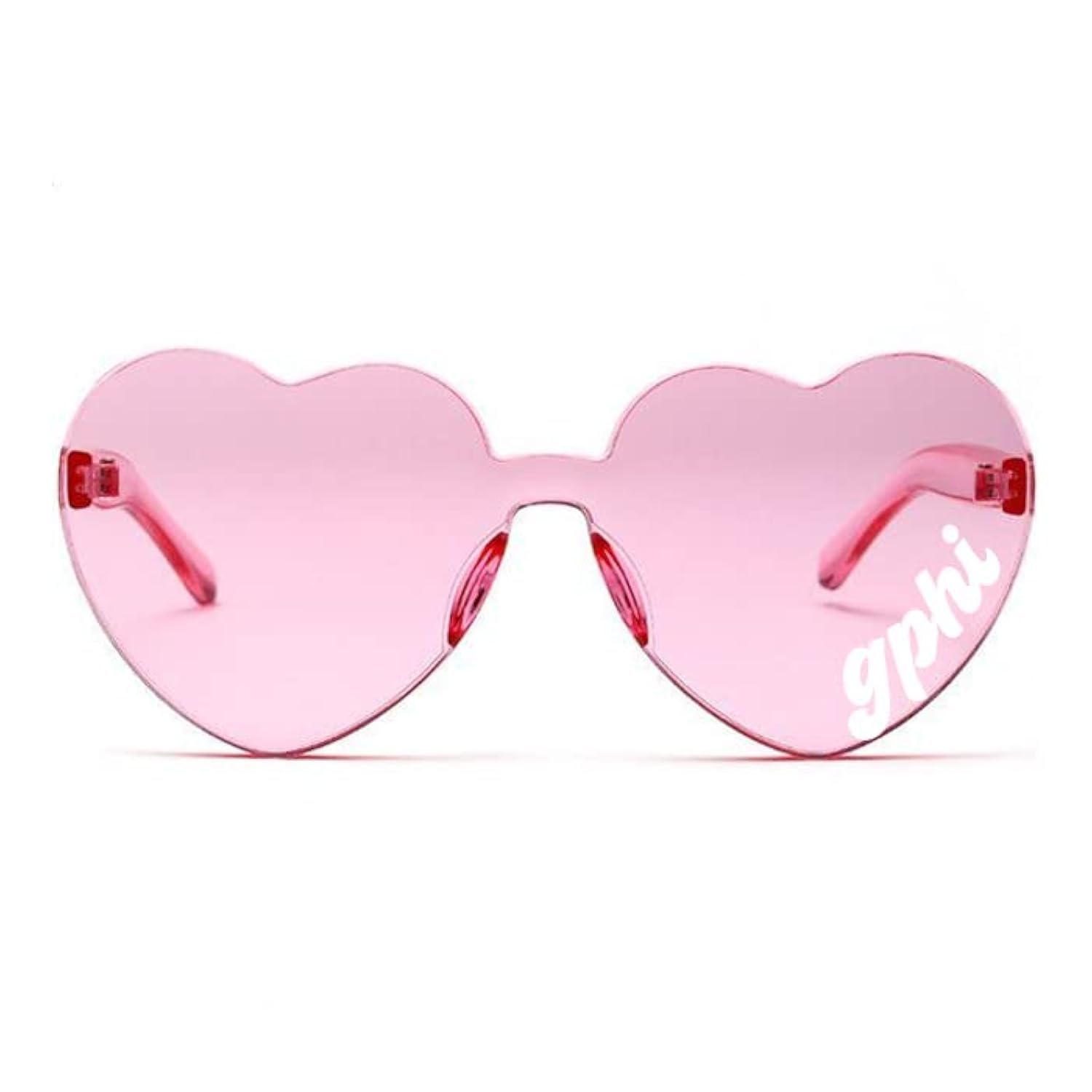 Gamma Phi Beta Sorority Sunglasses – Heart Shaped GPB Logo Sunglasses for Big Little Gifts | Greek Letter Accessories for Sorority Sisters, Beach & Campus Wear