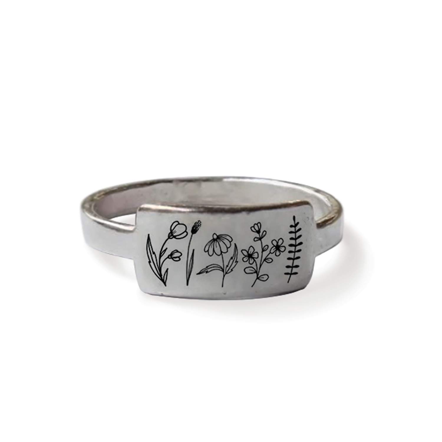 SIMONLY Wildflower Ring for Women - 925 Sterling Silver Nature-Inspired Floral Jewelry, Perfect for Everyday Wear, Gift Giving & Boho Fashion