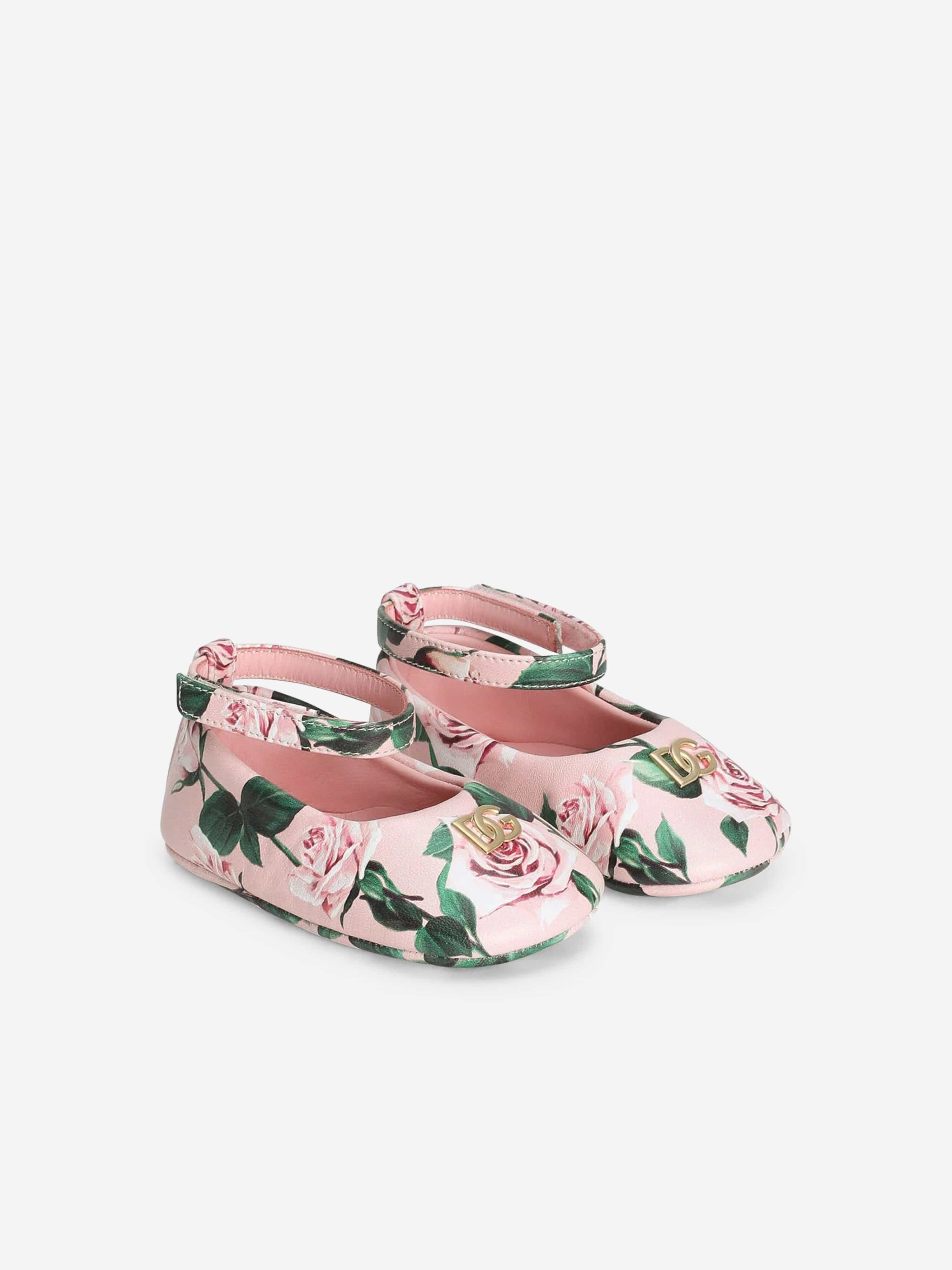 Pink Leather Rose Pre-Walker Shoes for Baby Girls - Comfortable First Walking Shoes for Infants & Toddlers - Perfect for Special Occasions, Photo Shoots & Everyday Wear