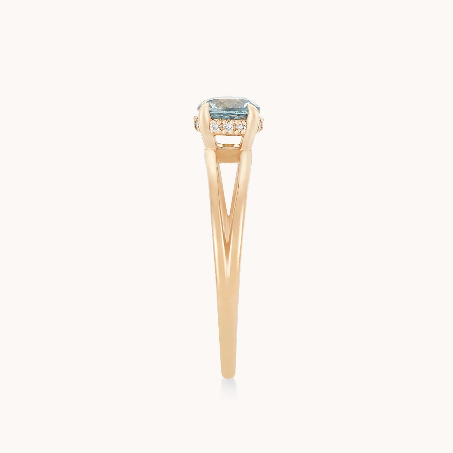 Destiny’s Thread Unique 14K Yellow Gold Ring with Blue Round Sapphire – Perfect for Engagements, Anniversaries & Special Occasions