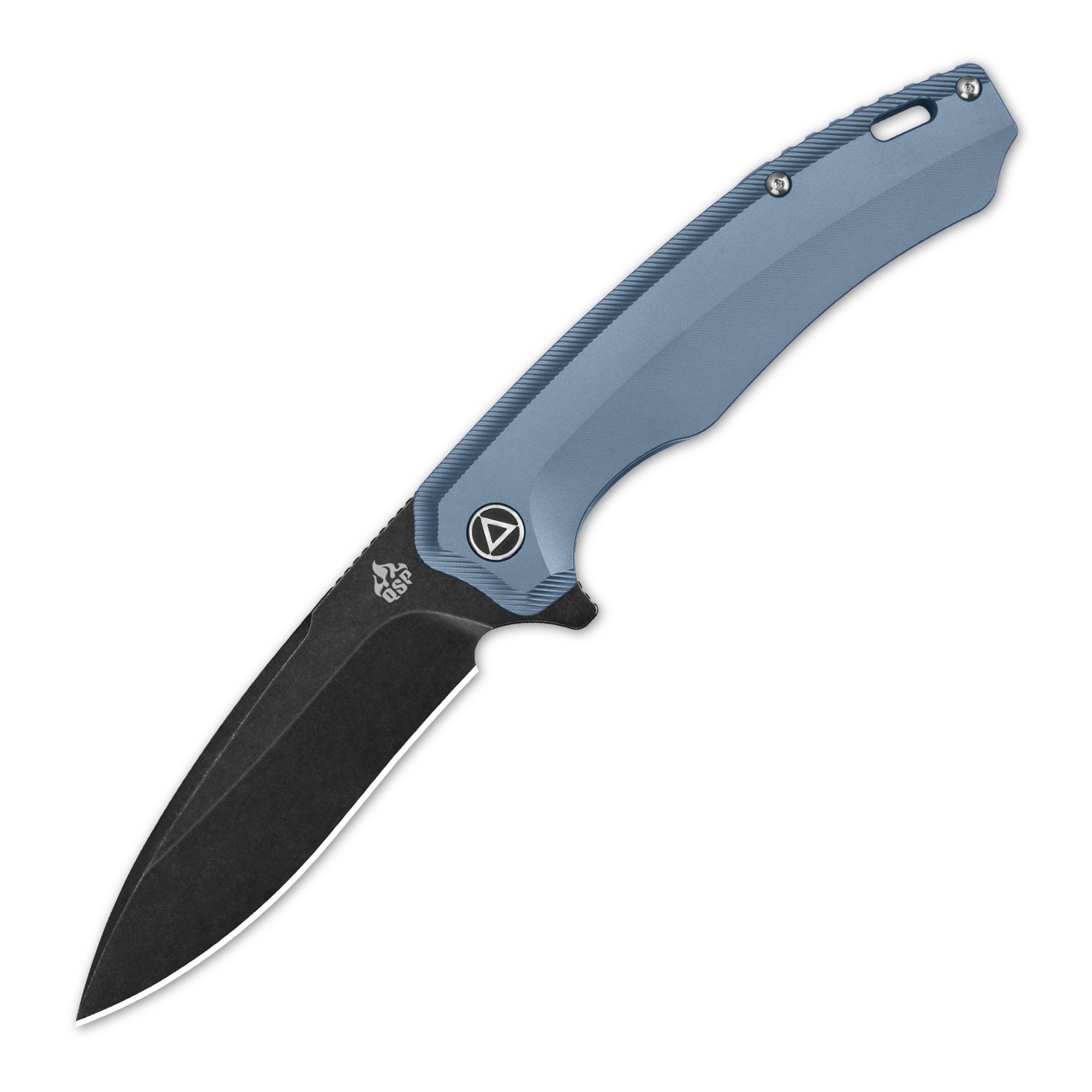 Premium QSP Woodpecker Frame Lock Pocket Knife - Böhler M390 Steel Blade, Blue Titanium Handle - EDC, Outdoor, Camping & Survival Tool