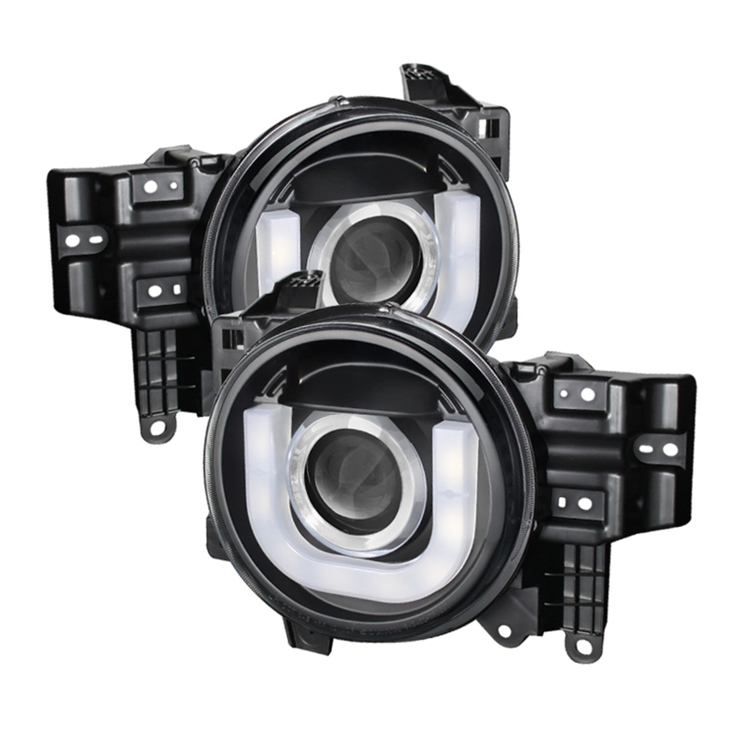 Spyder Auto 5075314 Projector Style Headlights - Black/Clear - High Performance LED Headlights for Improved Night Visibility - Perfect for Jeep Wrangler & Off-Road Adventures
