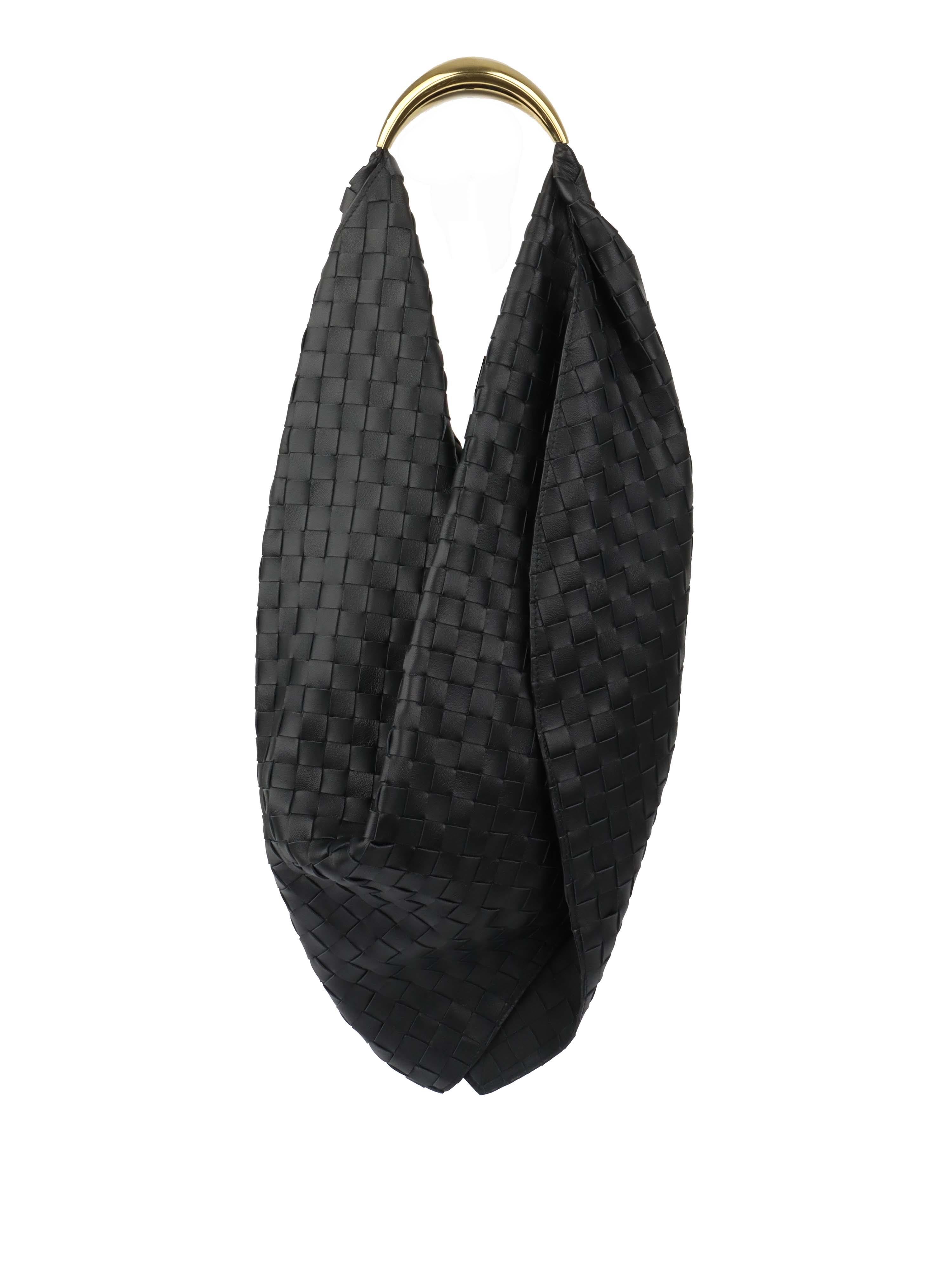 Bottega Veneta Black Foulard Hobo Handbag - Stylish Leather Shoulder Bag for Women, Perfect for Work, Travel & Evening Out