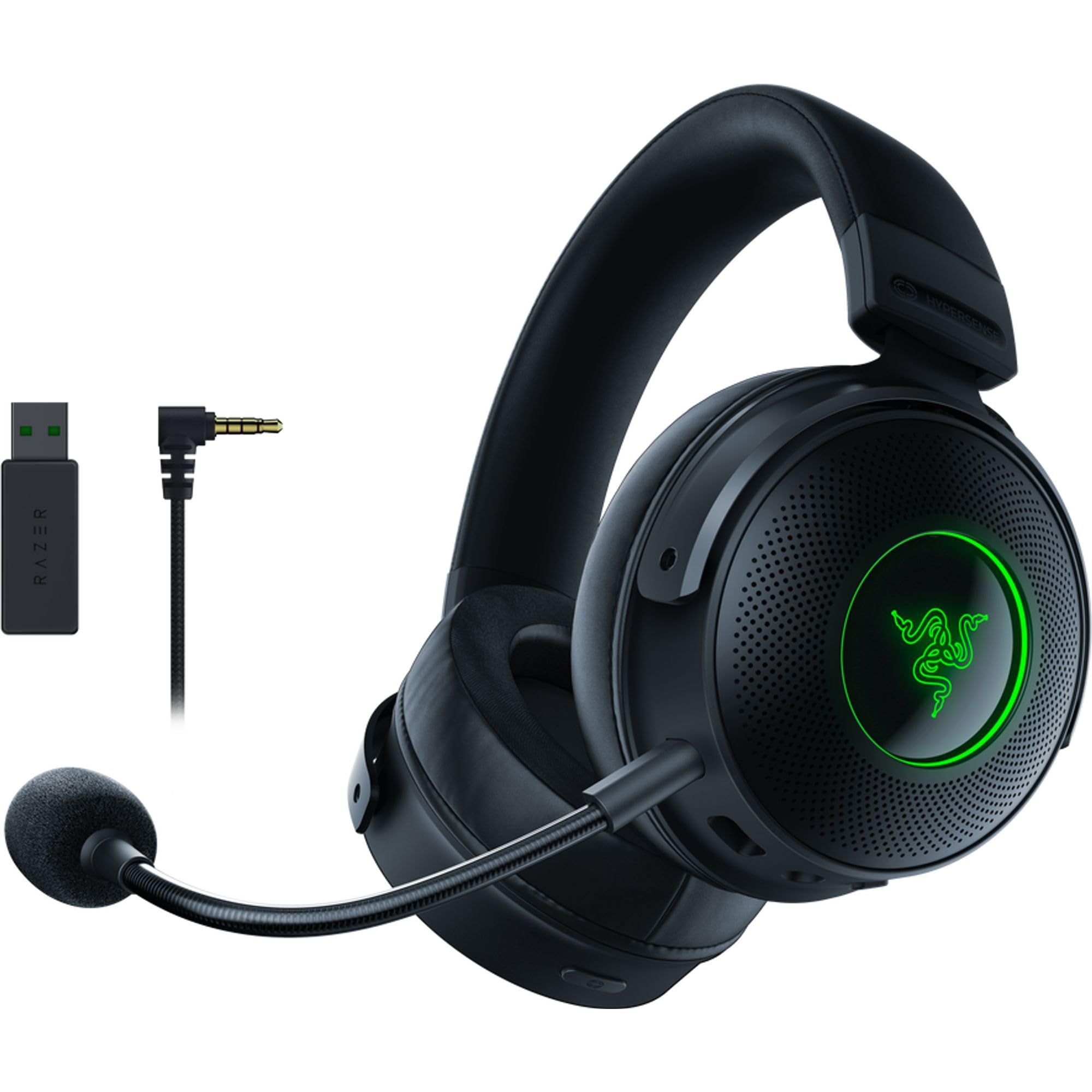 Razer Kraken V3 Pro Wireless Gaming Headset with Haptic Feedback - THX Spatial Audio, 50mm Titanium Drivers & Memory Foam Earcups for PC, PS5, Xbox - Perfect for FPS, Battle Royale & Immersive Gaming Experience