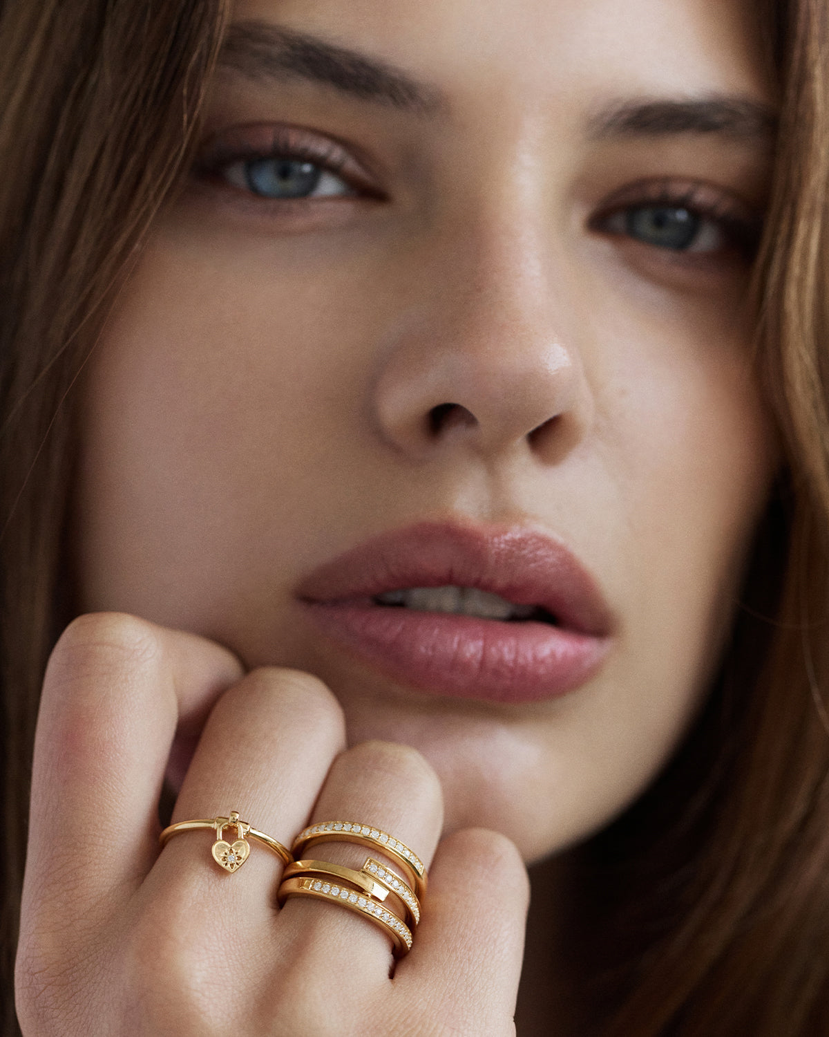 18K Gold Vermeil Connection Ring for Women - Dainty Stackable Ring, Minimalist Jewelry Gift for Her - Perfect for Everyday Wear, Anniversary & Special Occasions