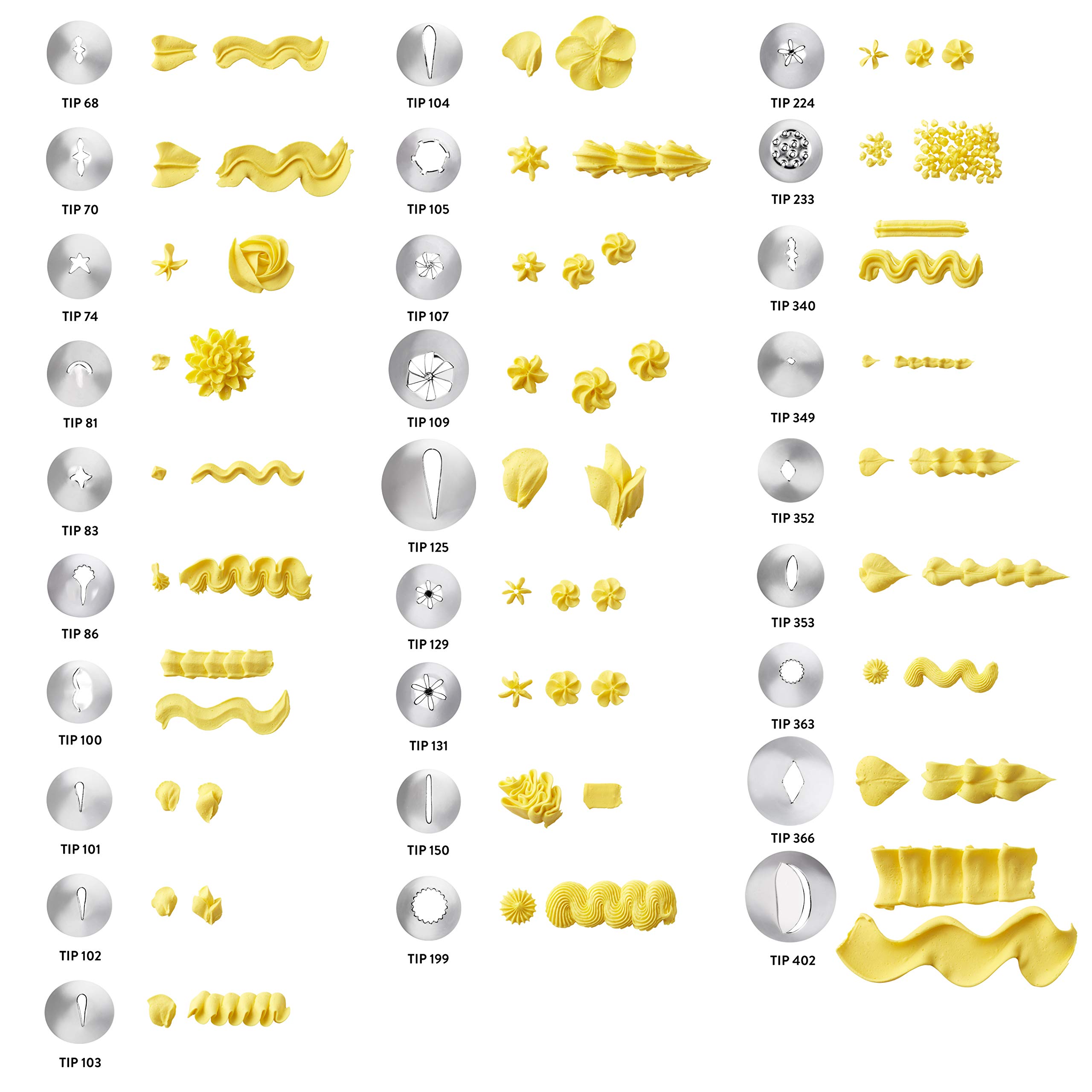Wilton Cake Decorating Tip Set - 55-Piece Professional Icing Nozzles with Practice Board | Perfect for Birthday Cakes, Wedding Desserts & Baking Decorations