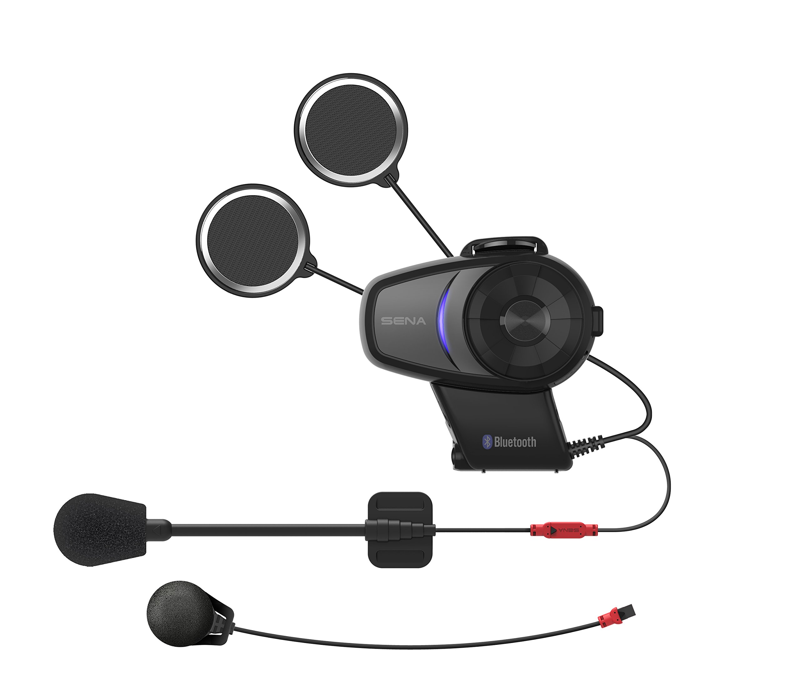 Sena 10S-01D Motorcycle Bluetooth Headset - Dual Pack Wireless Communication System for Riders (Renewed, Black) - Perfect for Group Rides & Hands-Free Calls on the Road