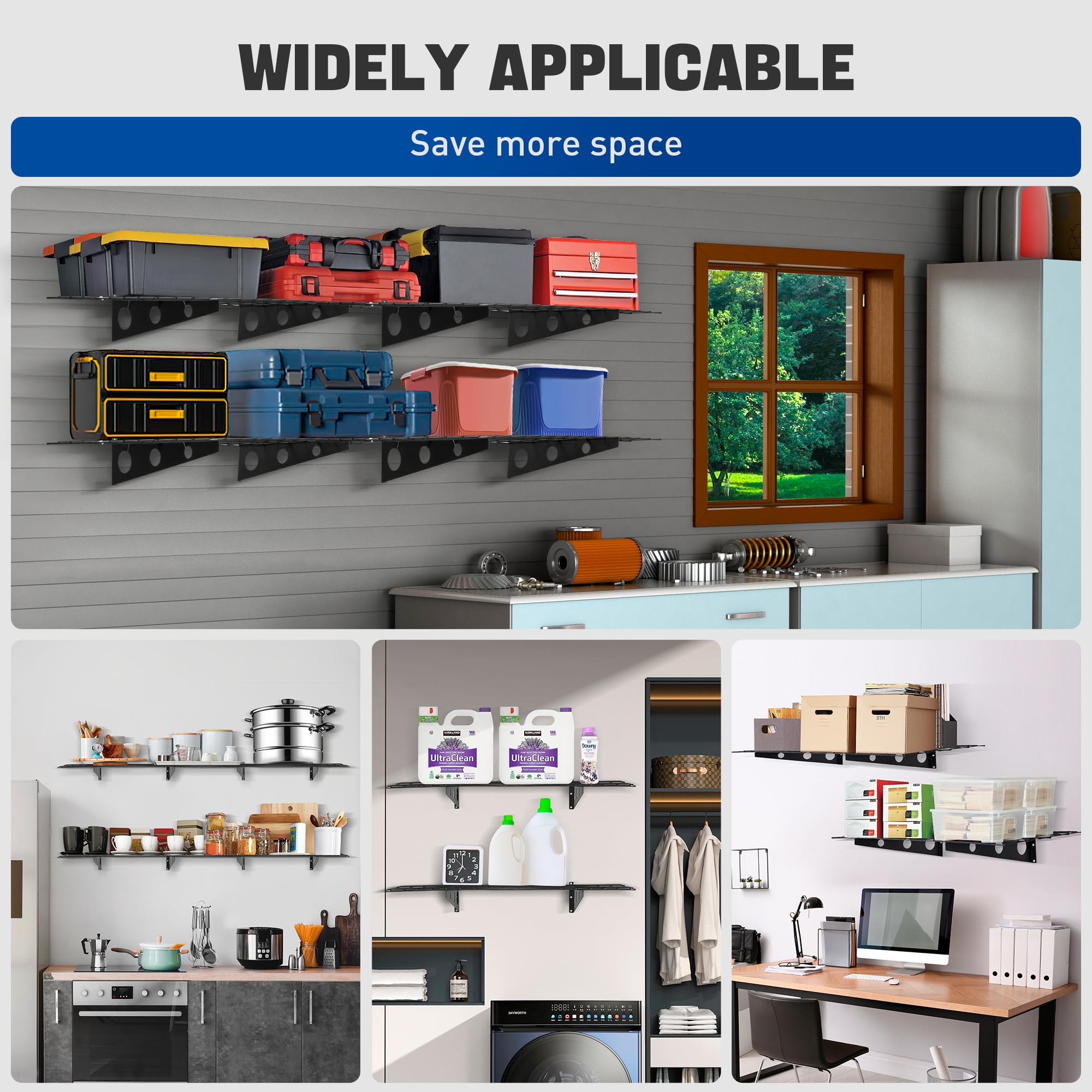 Rengue 2-Pack Heavy Duty Wall Shelves - 72