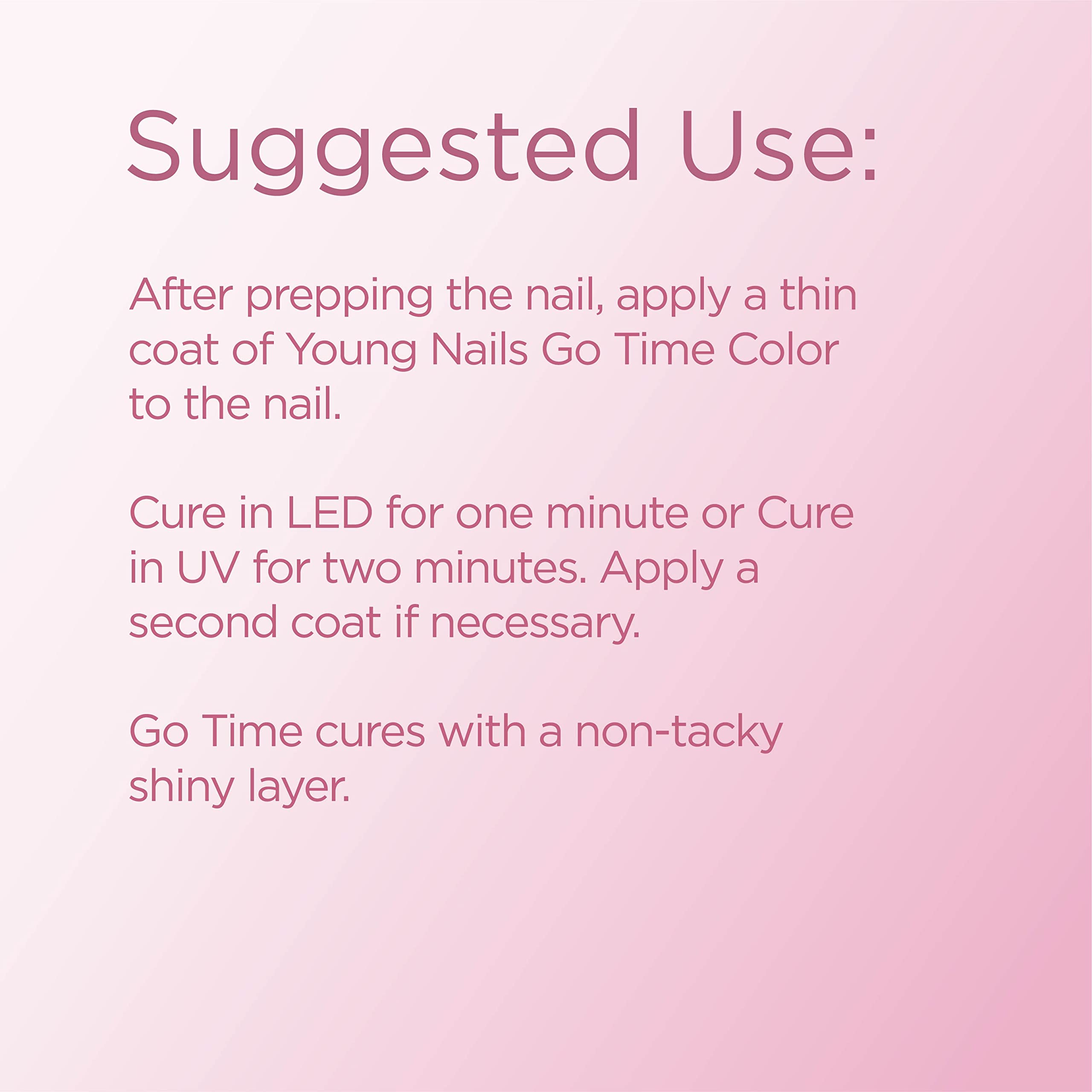 Young Nails Go Time Gel Polish - One Step Gel Nail Polish for Natural & Artificial Nails | LED/UV Light Cured | Soak Off Formula 0.34 fl oz | Perfect for Salon & Home Manicures, Nail Art & DIY Nail Care