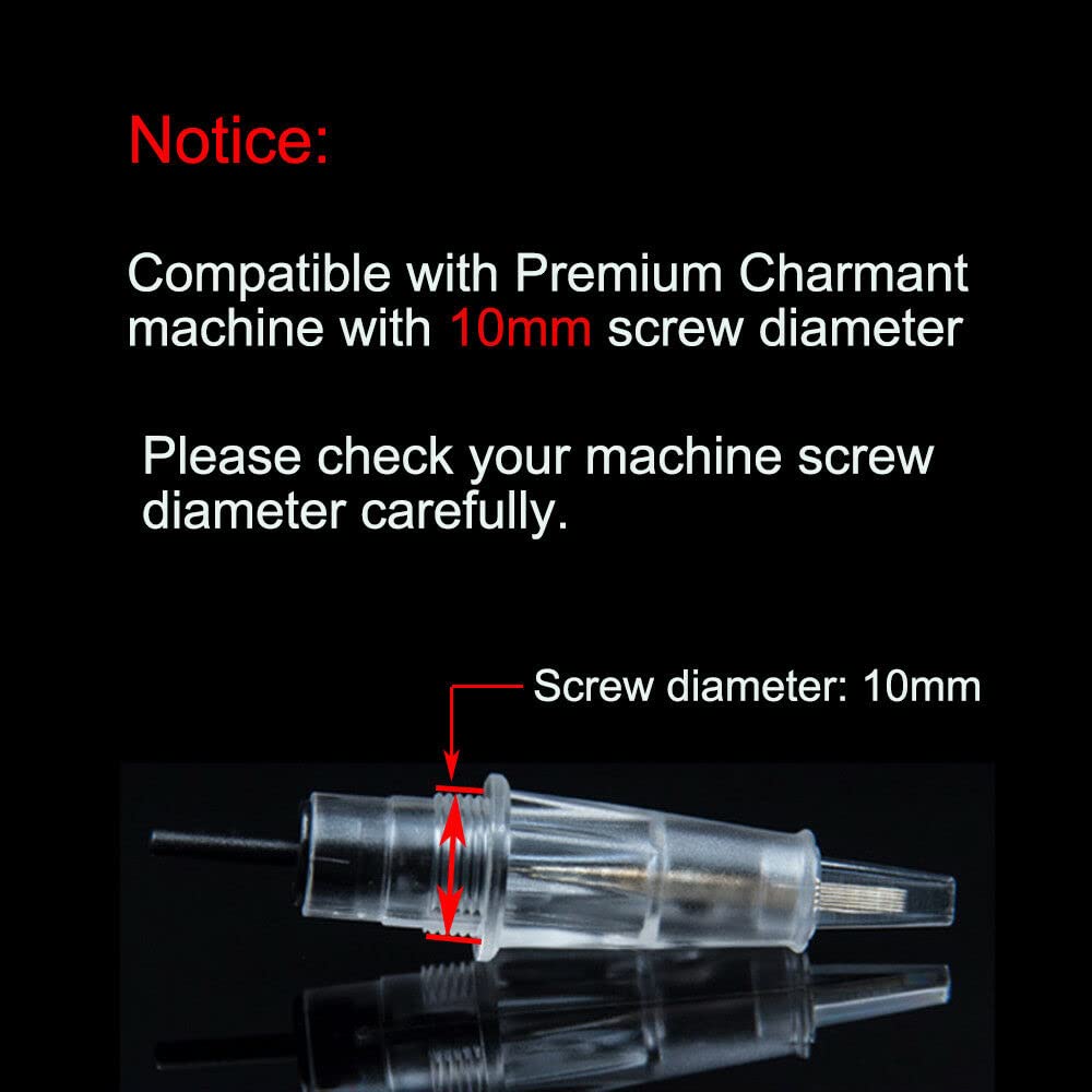 5Pcs 3RL Permanent Makeup Needles - Professional Eyebrow & Eyeliner Tattoo Pen Cartridges (10mm Diameter) - Ideal for Microblading, Cosmetic Tattooing & PMU Artists
