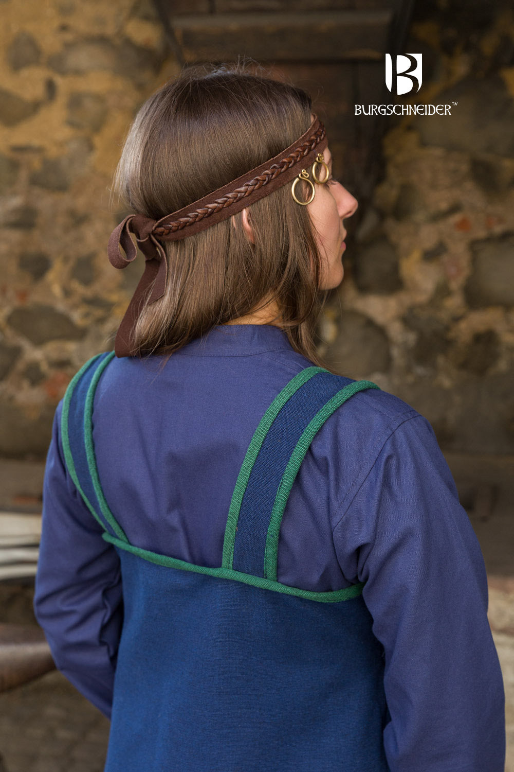 Elegant Rus Dress Katarzyna in Blue & Green - Perfect for Weddings, Parties & Special Occasions