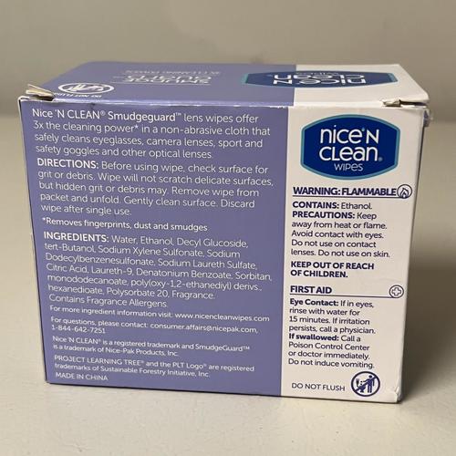 Nice 'n Clean SmudgeGuard Lens Cleaning Wipes (100 Count) | Pre-Moistened Wipes for Glasses, Sunglasses & Camera Lenses | On-The-Go Cleaning Solution