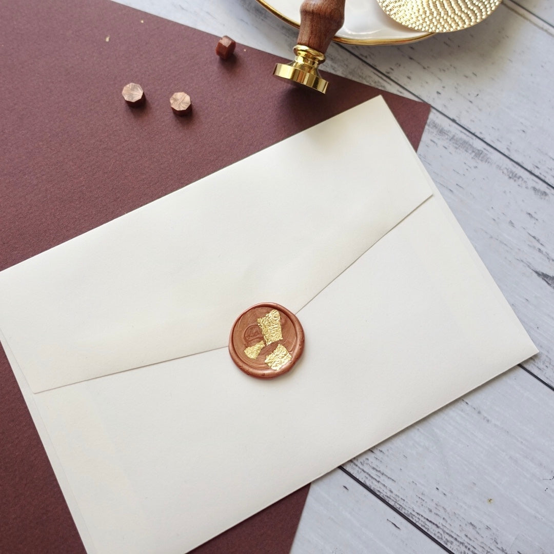 Custom Wax Seal Stamp with Wooden Handle - Personalized Wax Seal Kit for Wedding Invitations, Letters, and DIY Crafts