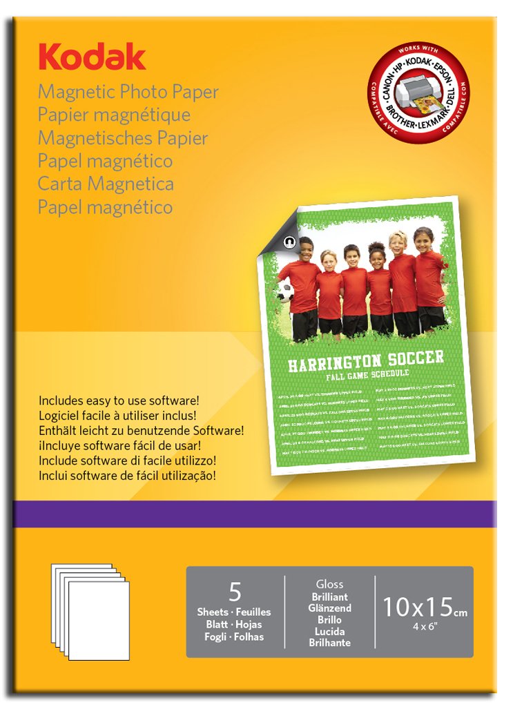 Kodak Magnetic Inkjet Photo Paper - Premium Quality for Stunning Prints | Perfect for Photo Albums, Scrapbooking & Fridge Magnets