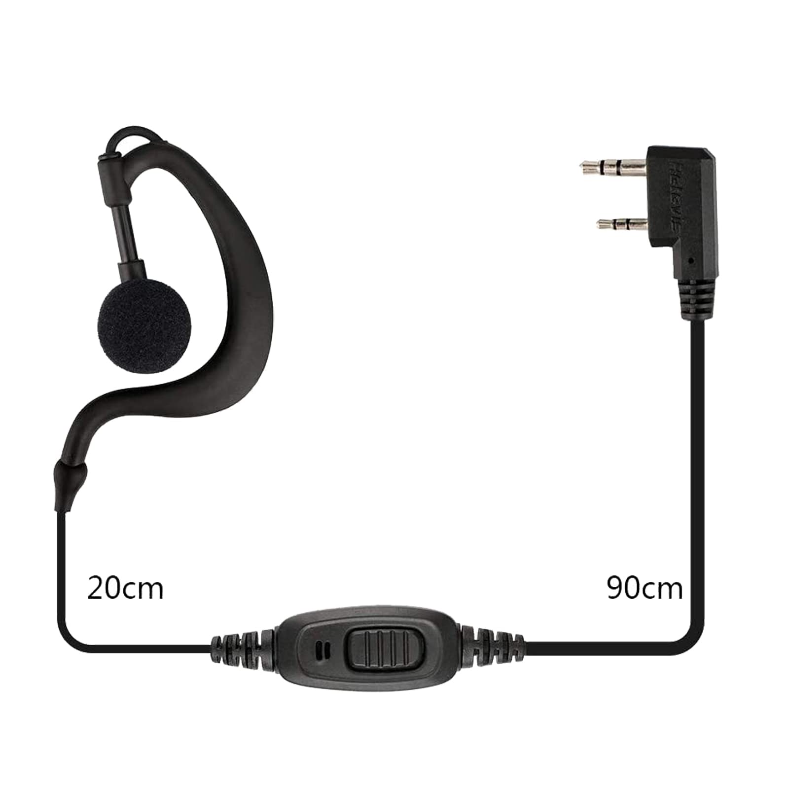 Retevis 10-Pack Two Way Radio Earpiece with Microphone - Single Wire Earhook Headset Compatible with Baofeng BF-888S, UV-5R, H-777, RT22, Arcshell AR-5 Walkie Talkies - Perfect for Security, Construction, and Event Staff Communication