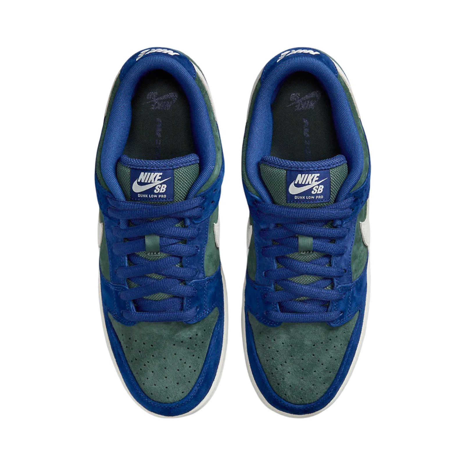 Nike SB Dunk Low Sneakers - Deep Royal & Vintage Green - Men's Skateboarding Shoes for Streetwear & Casual Wear