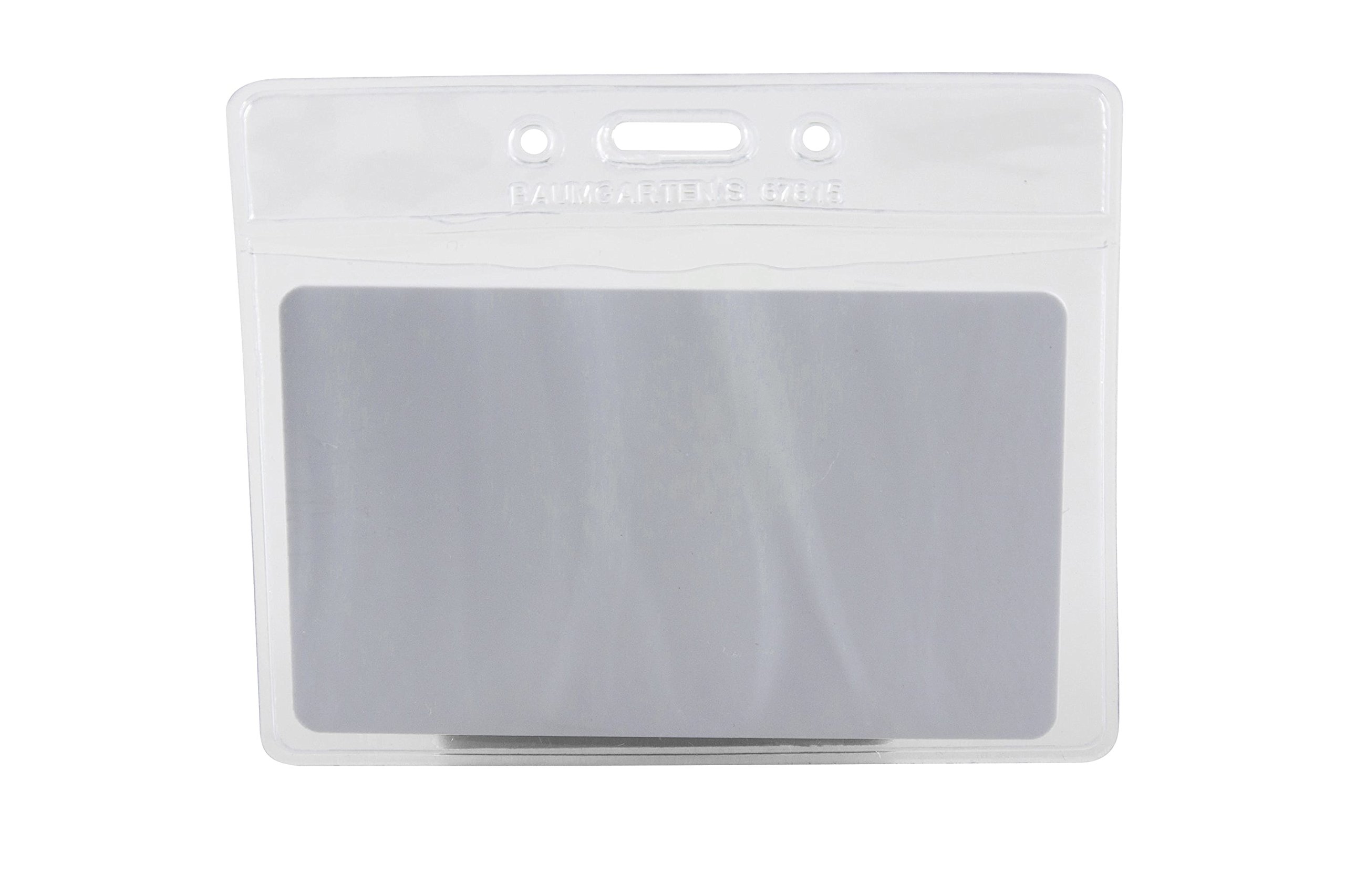 SICURIX Horizontal Badge Holder - 50 Pack (67815) - Ideal for ID Cards, Security Badges, and Event Passes