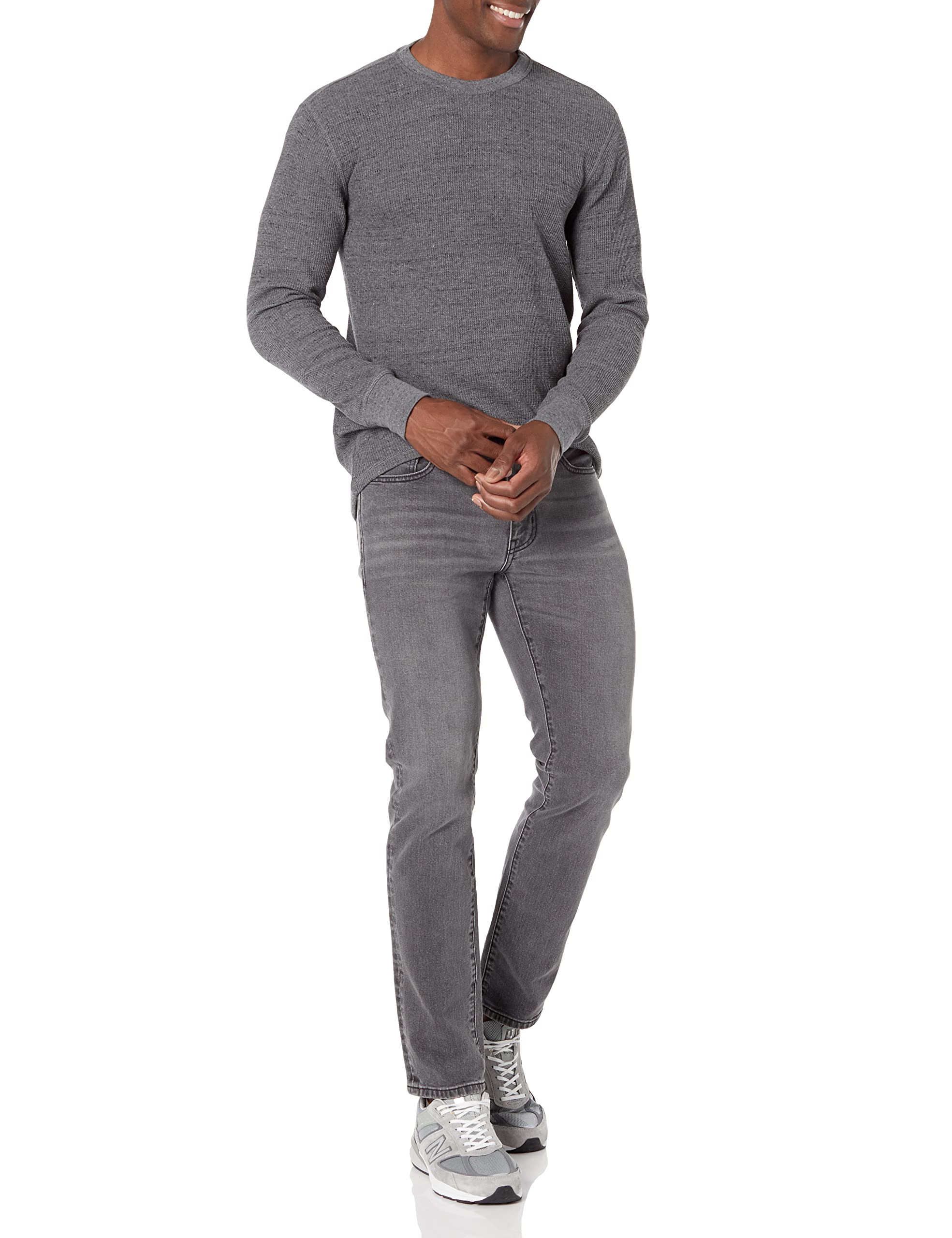 Amazon Essentials Men's Regular-Fit Long-Sleeve Waffle Shirt - Comfortable Thermal Knit Top for Casual Wear & Layering in Fall & Winter