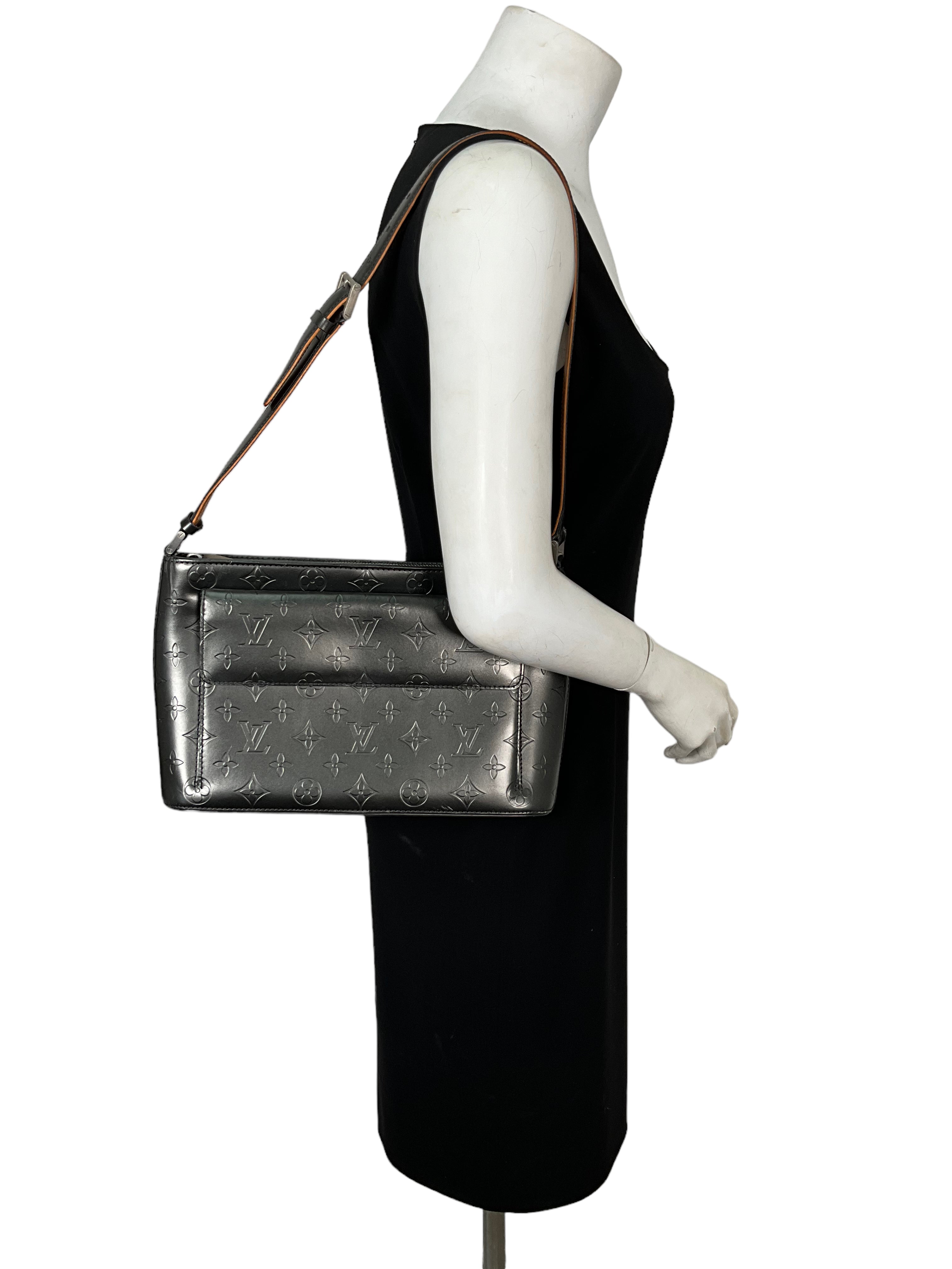 Authentic Louis Vuitton Allston Shoulder Bag in Dark Gray | Luxury Designer Crossbody Purse for Women | Perfect for Work, Travel & Evening Events