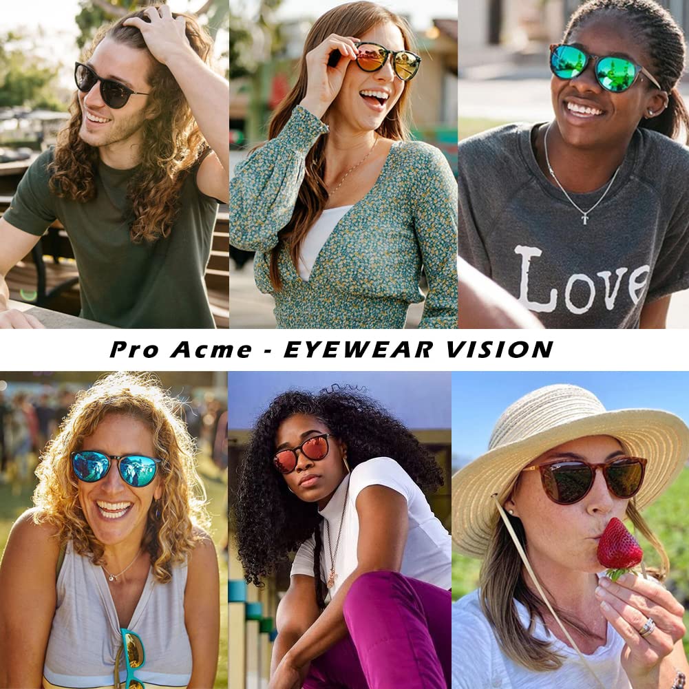 Pro Acme Polarized Sunglasses for Women & Men - Classic Round UV400 Protection, Lightweight TR90 Unbreakable Frame - Perfect for Driving, Fishing & Outdoor Activities