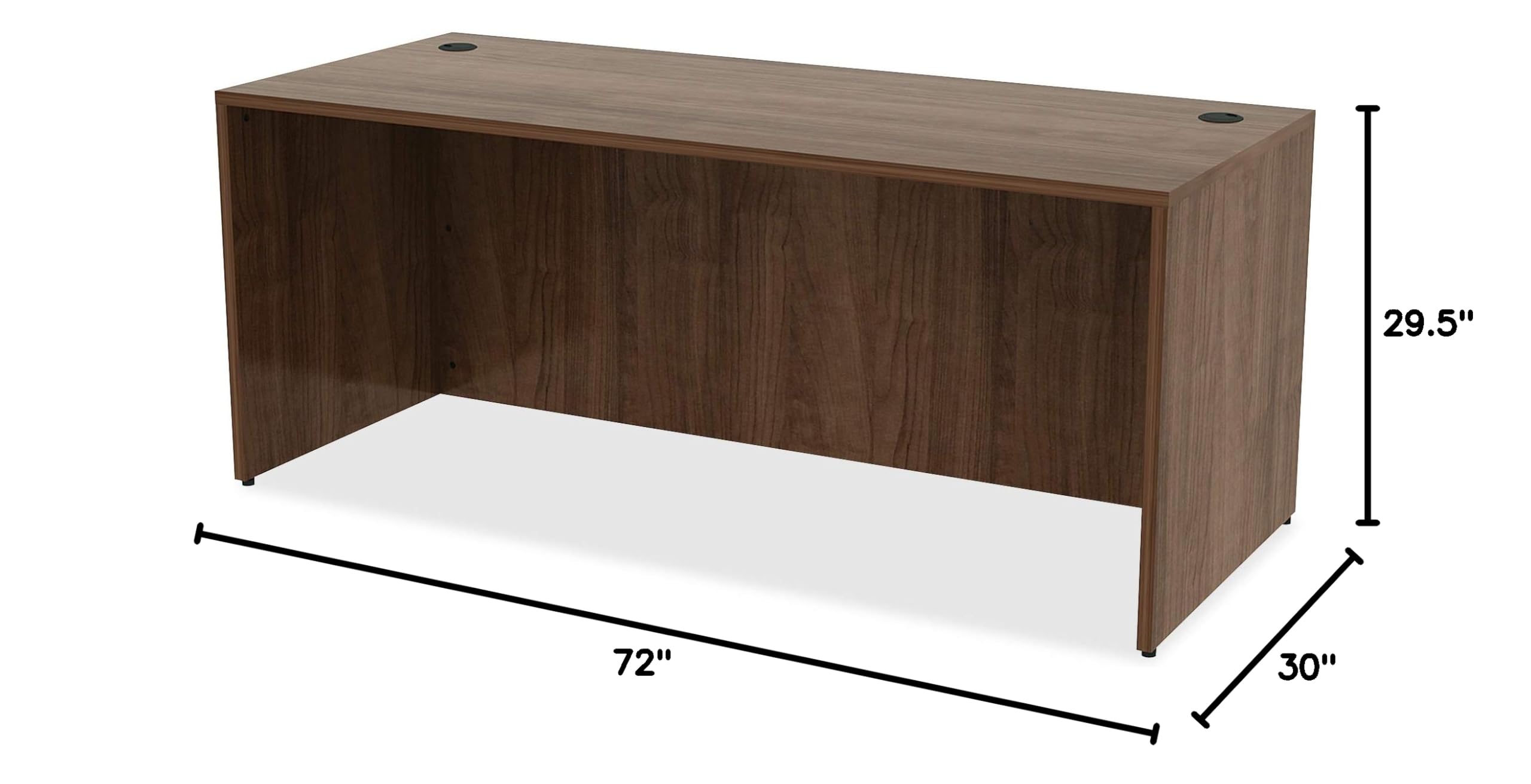 Lorell Office Desk - Ergonomic Computer Desk for Home & Office Workspace - Adjustable Height Writing Table with Storage Shelf - Perfect for Remote Work, Gaming & Study