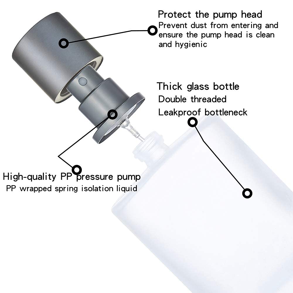 30ml Empty Refillable Glass Bottle with Spray Pump & Cap - 2 Pack for DIY Perfume, Essential Oils, Blends & Rose Water | Perfect for Travel, Home Fragrance & Beauty Products