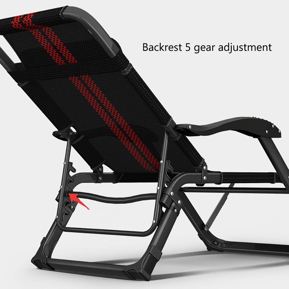 Zero Gravity Reclining Chair - Portable Folding Lounge Chair for Outdoor, Garden, Beach, Camping & Home Office - Supports 440 lbs - Perfect for Relaxing, Sunbathing & Back Pain Relief