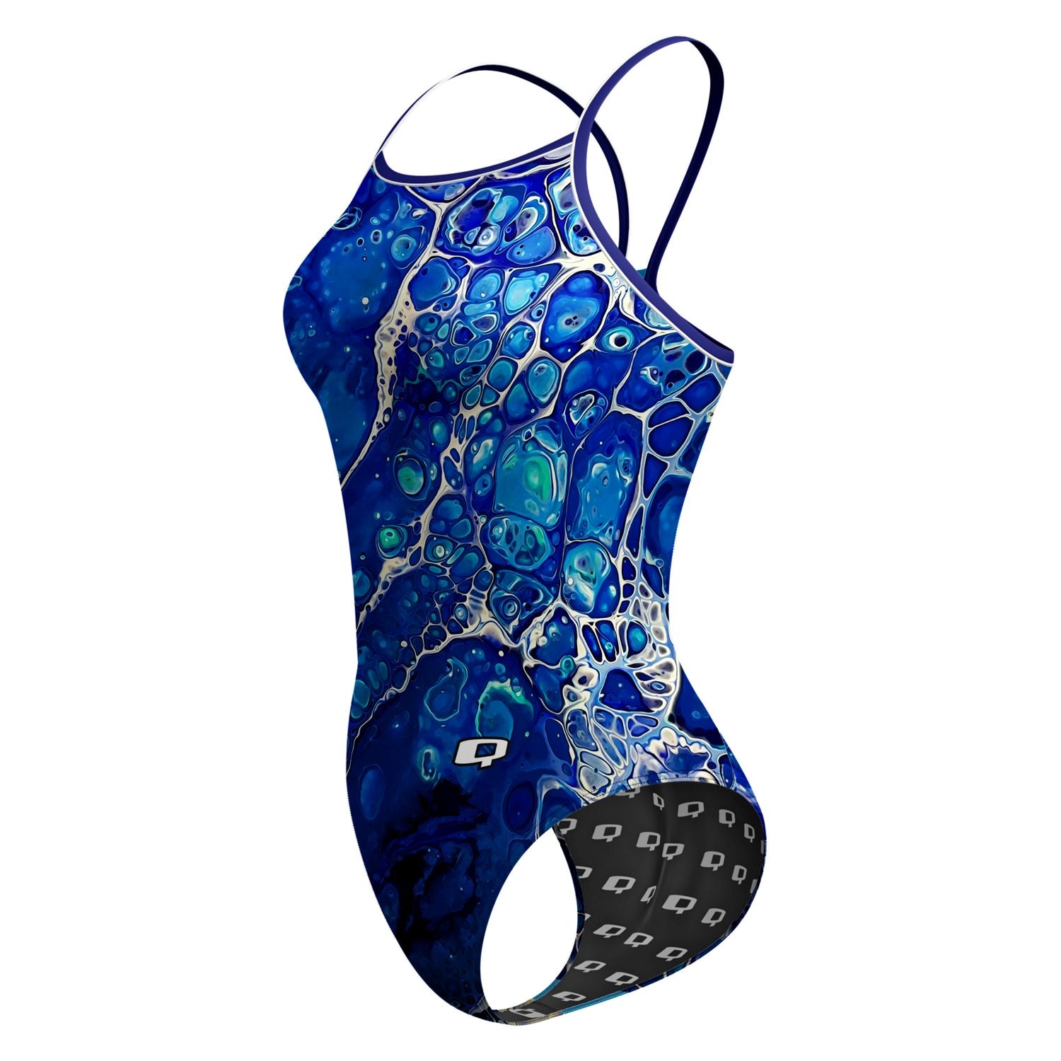 Salty Seas Skinny Strap Swimsuit - Sexy One Piece Bathing Suit for Women | Perfect for Beach Vacation, Pool Party & Summer Getaways