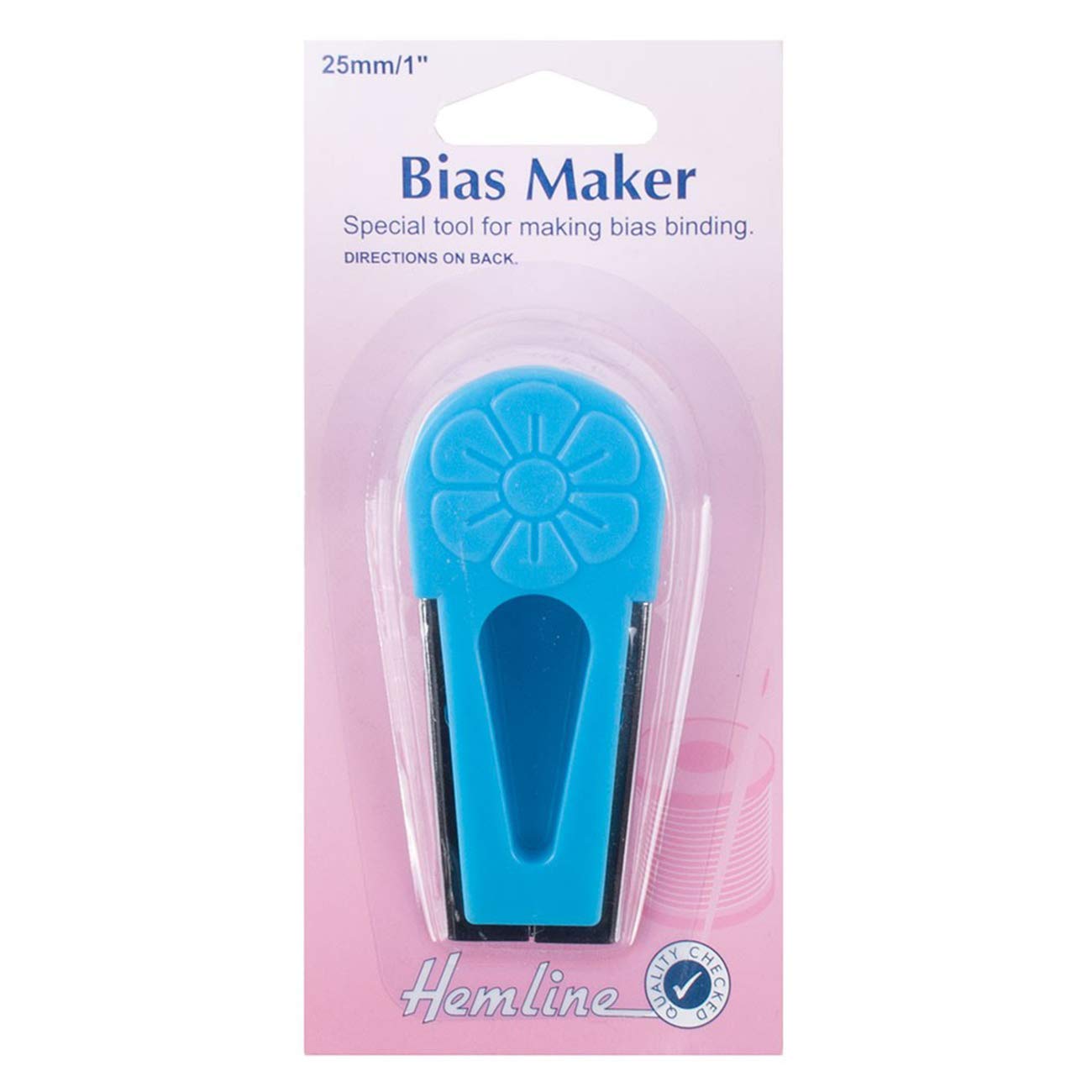 Hemline Haberdashery 25mm Bias Tape Maker - DIY Sewing Tool for Quilting, Dressmaking & Craft Projects (1 Inch Wide)