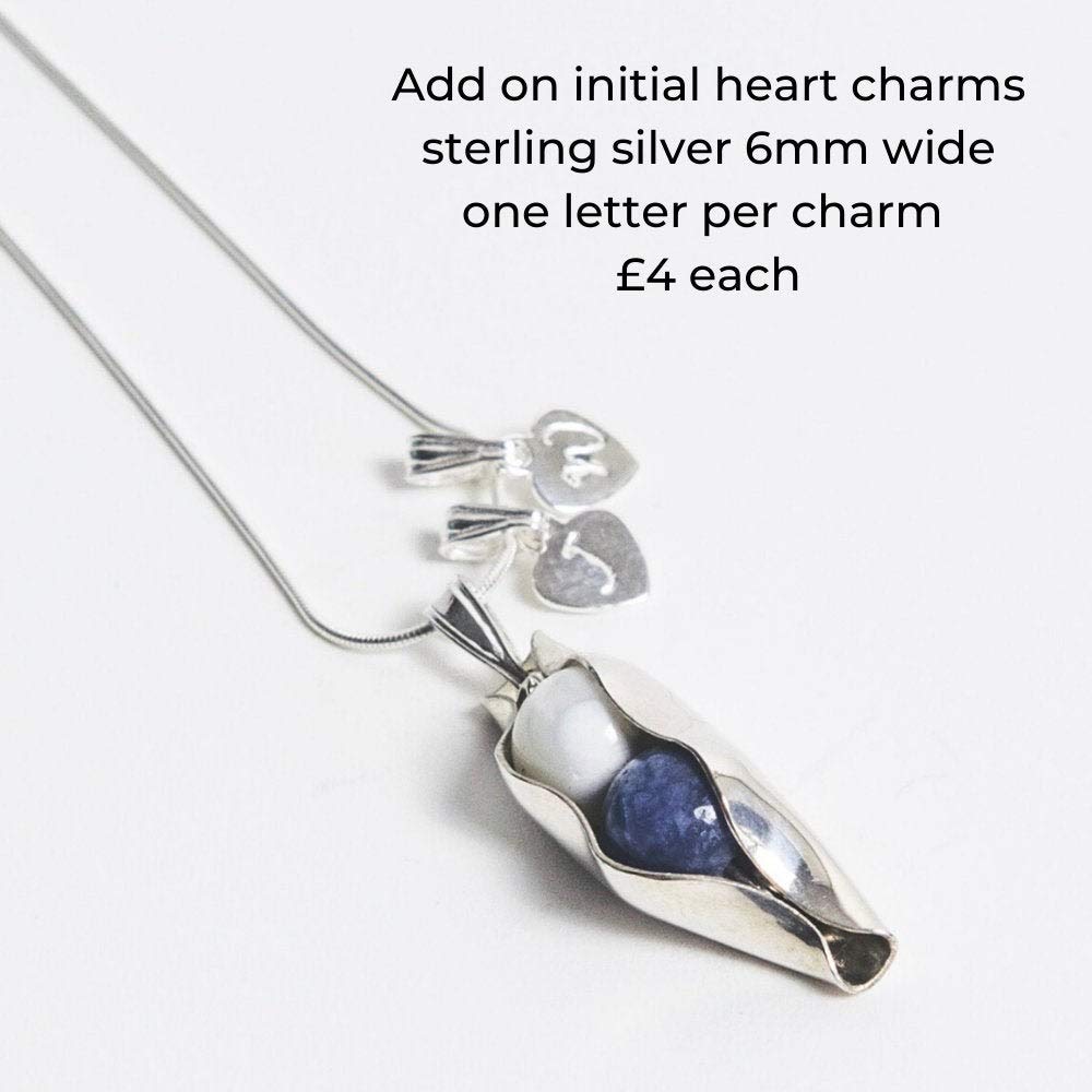 20th Anniversary Necklace - Two Peas in a Pod Charm with Mixed Birthstones - Perfect for China Anniversary & 20 Year Milestone Gift - Ideal for Weddings, Anniversaries & Romantic Occasions