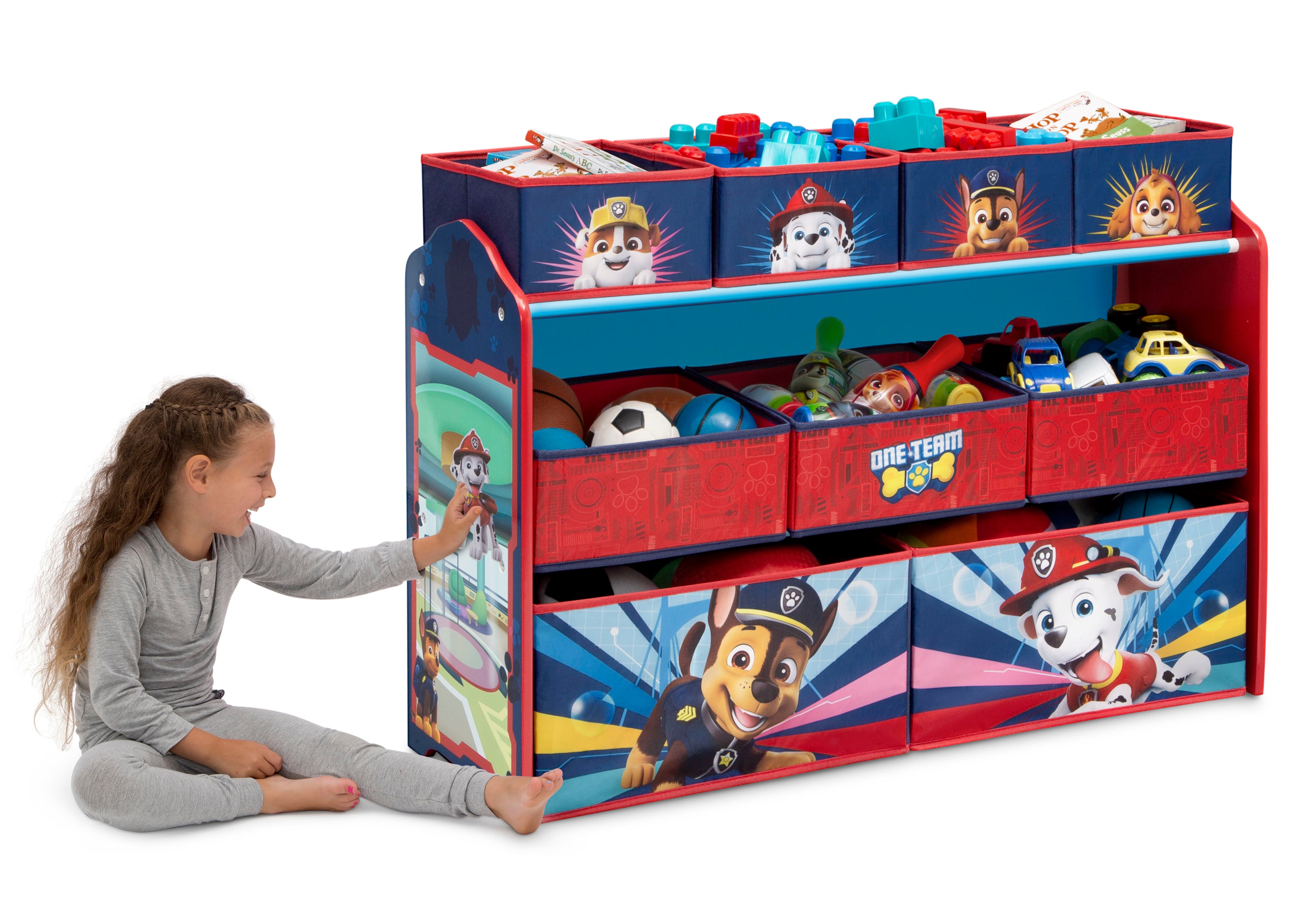PAW Patrol Deluxe 9-Bin Toy Organizer for Kids - Storage Solution for Action Figures, LEGO Blocks & Playroom Organization - Perfect for Bedroom, Playroom & Daycare Storage