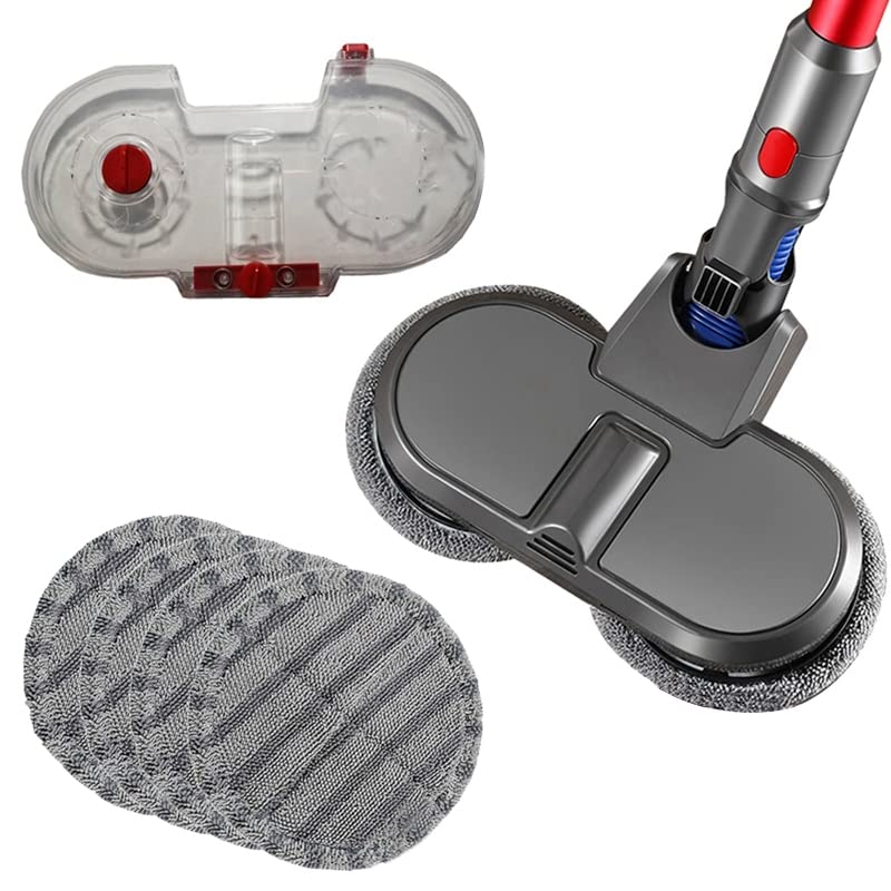 UVIYO Dyson Vacuum Cleaner V7 V8 V10 V11 Compatible Mop Head Brush Replacement with 4 Cleaning Cloths & Water Tank - Electric Mop for Hardwood Floors, Tile, Laminate - Perfect for Home Cleaning & Pet Hair Removal